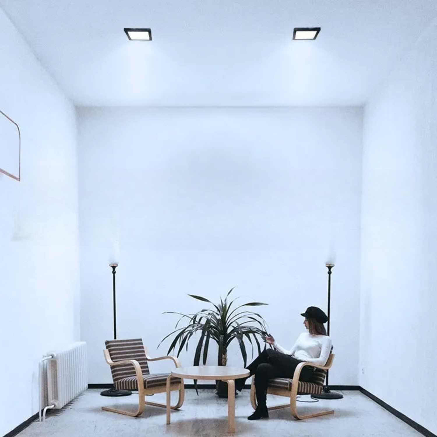 Panel LED Foco Plafón Cuadrado Sobrepuesto 24 Watt 220 V Negro Blanco Frío-4