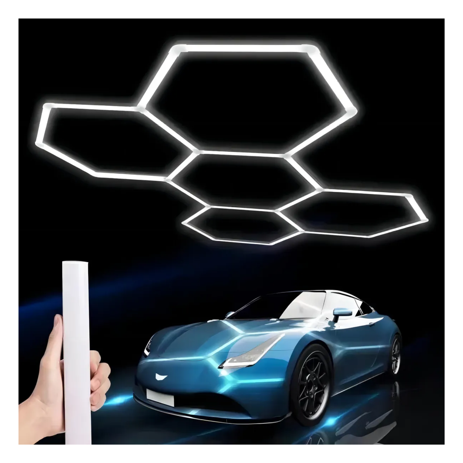 Luz LED Taller Techo Hexagonal 192 Watt Blanco-2