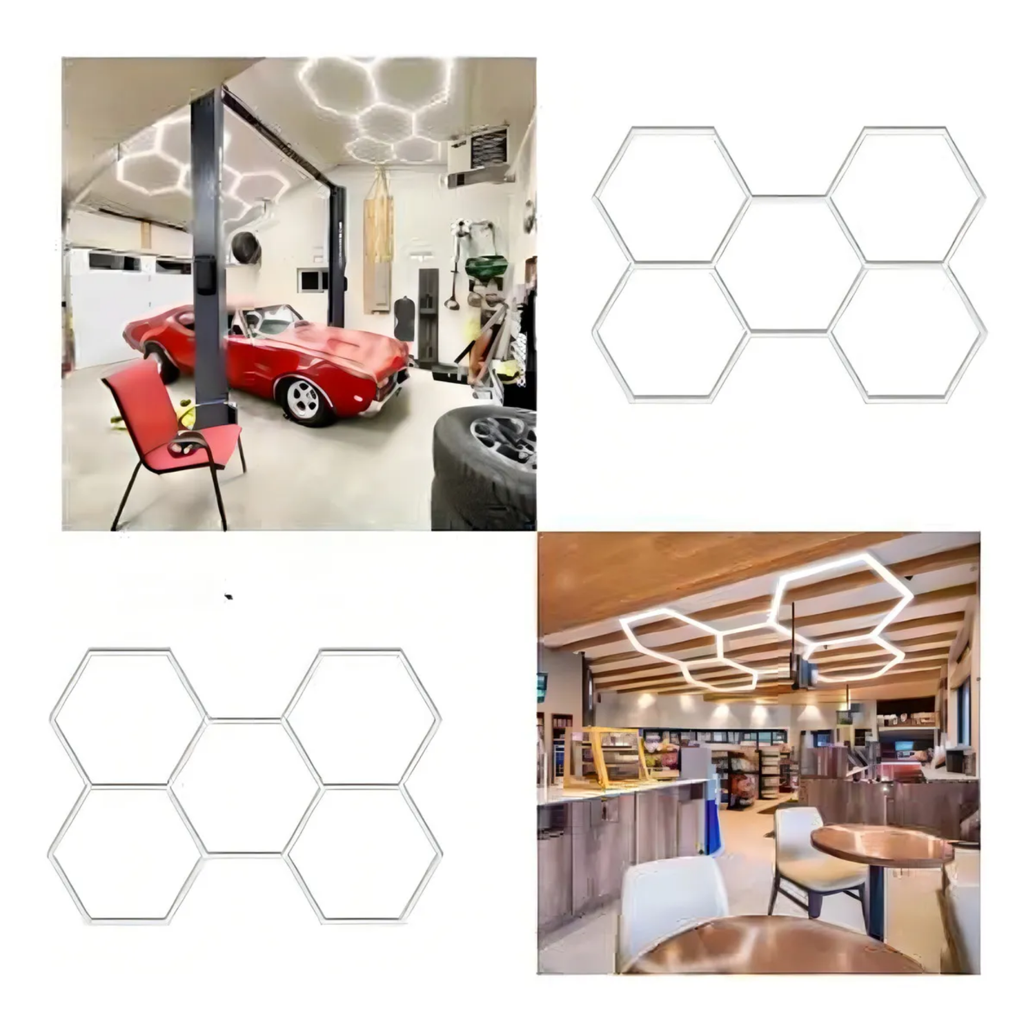 Luz LED Taller Techo Hexagonal 192 Watt Blanco-4