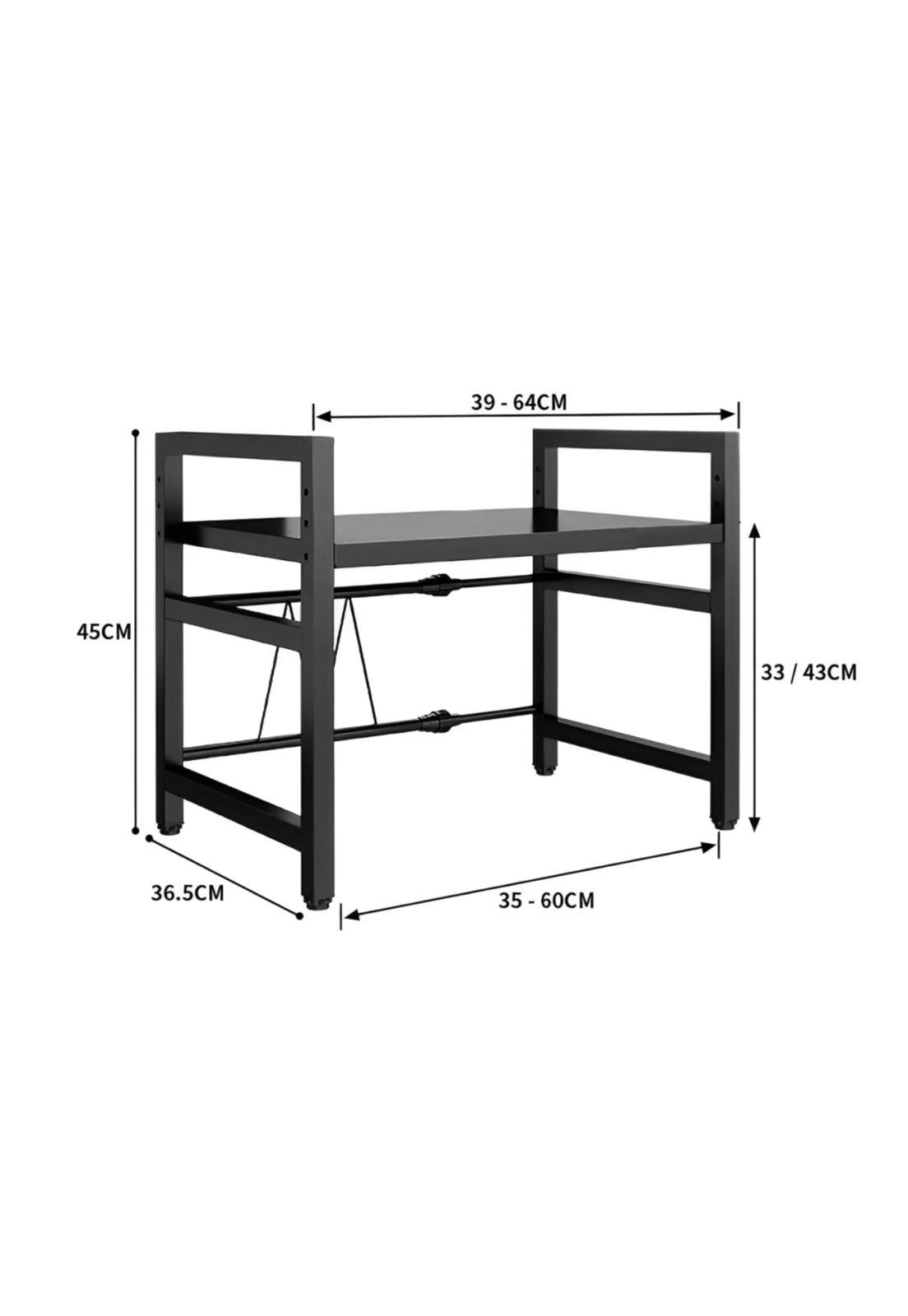 Estante Repisa Rack Extendible Microondas Cocina Gancho Negro-2