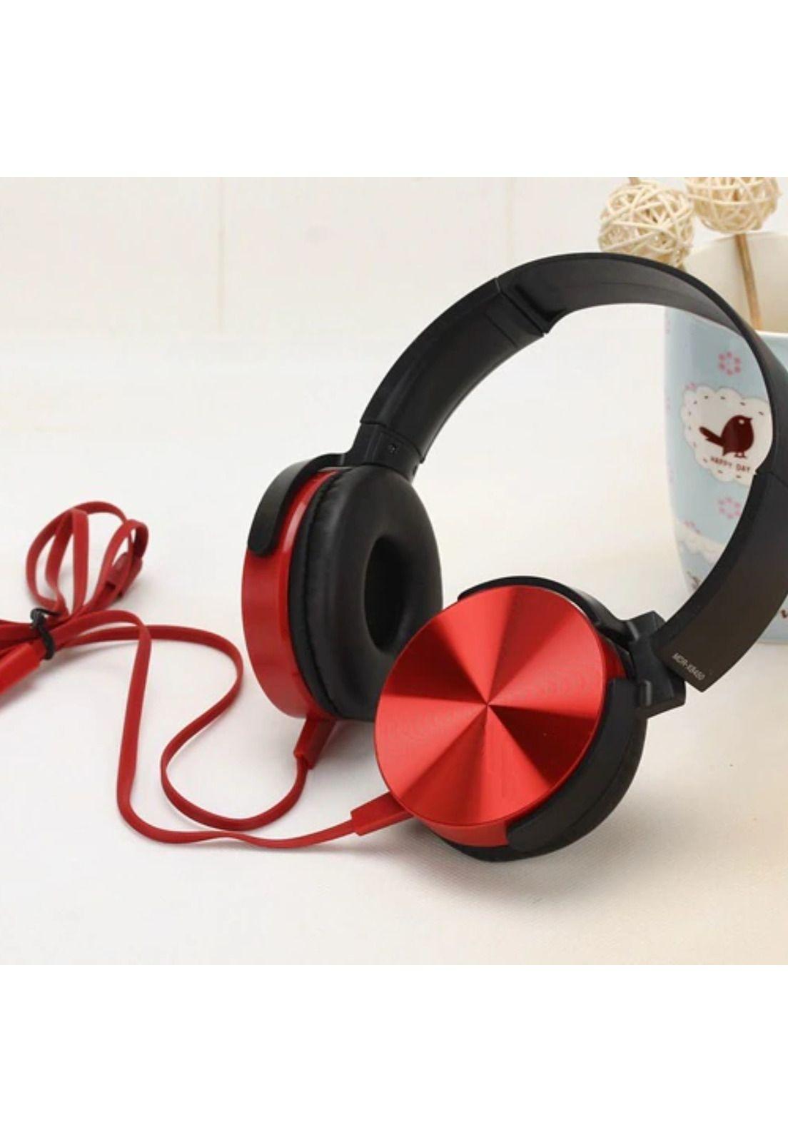 Audífono Extra Bass Micrófono 3.5 MM Plug Estéreo Rojo-5