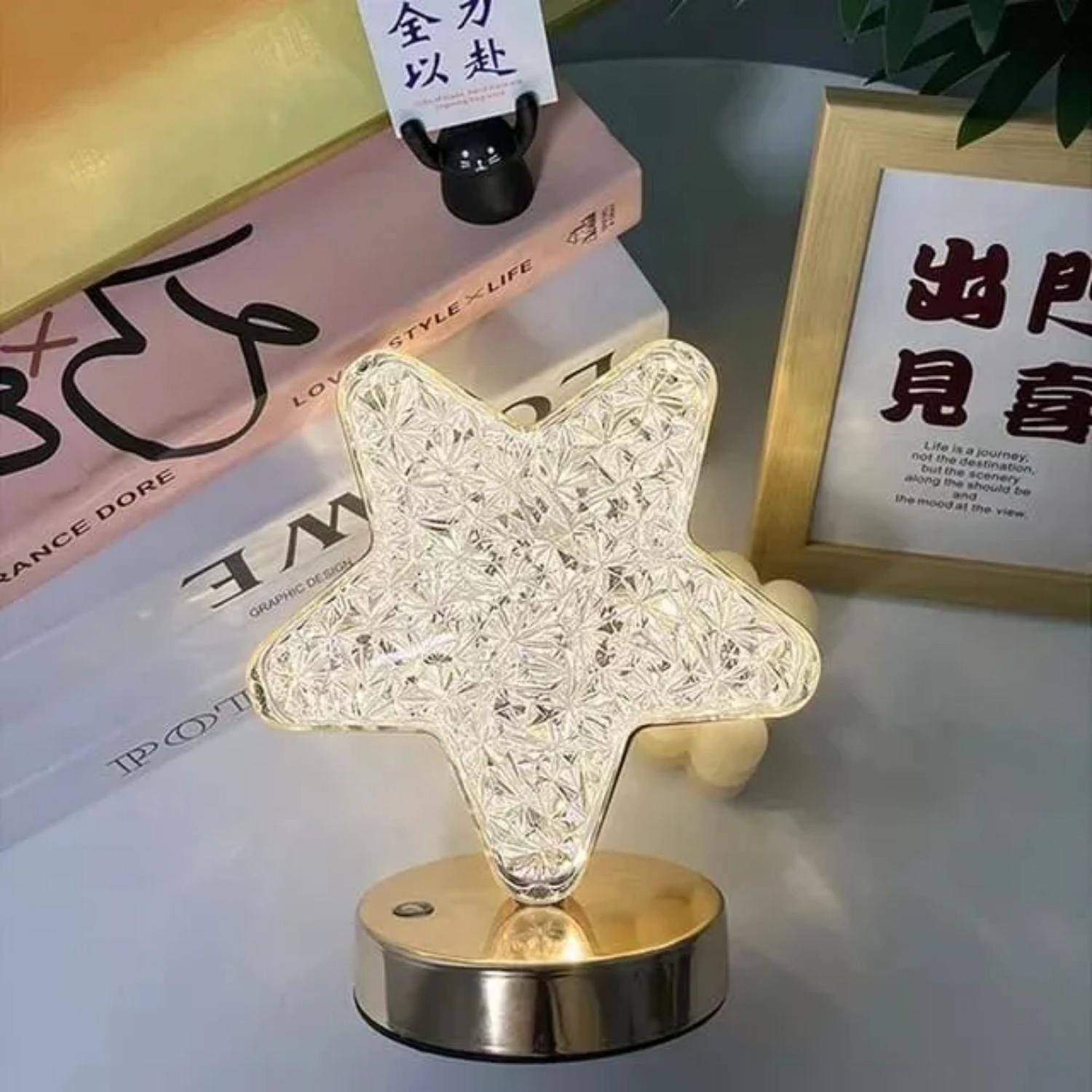 Lampara Estrella 3D LED Táctil Cristal-2