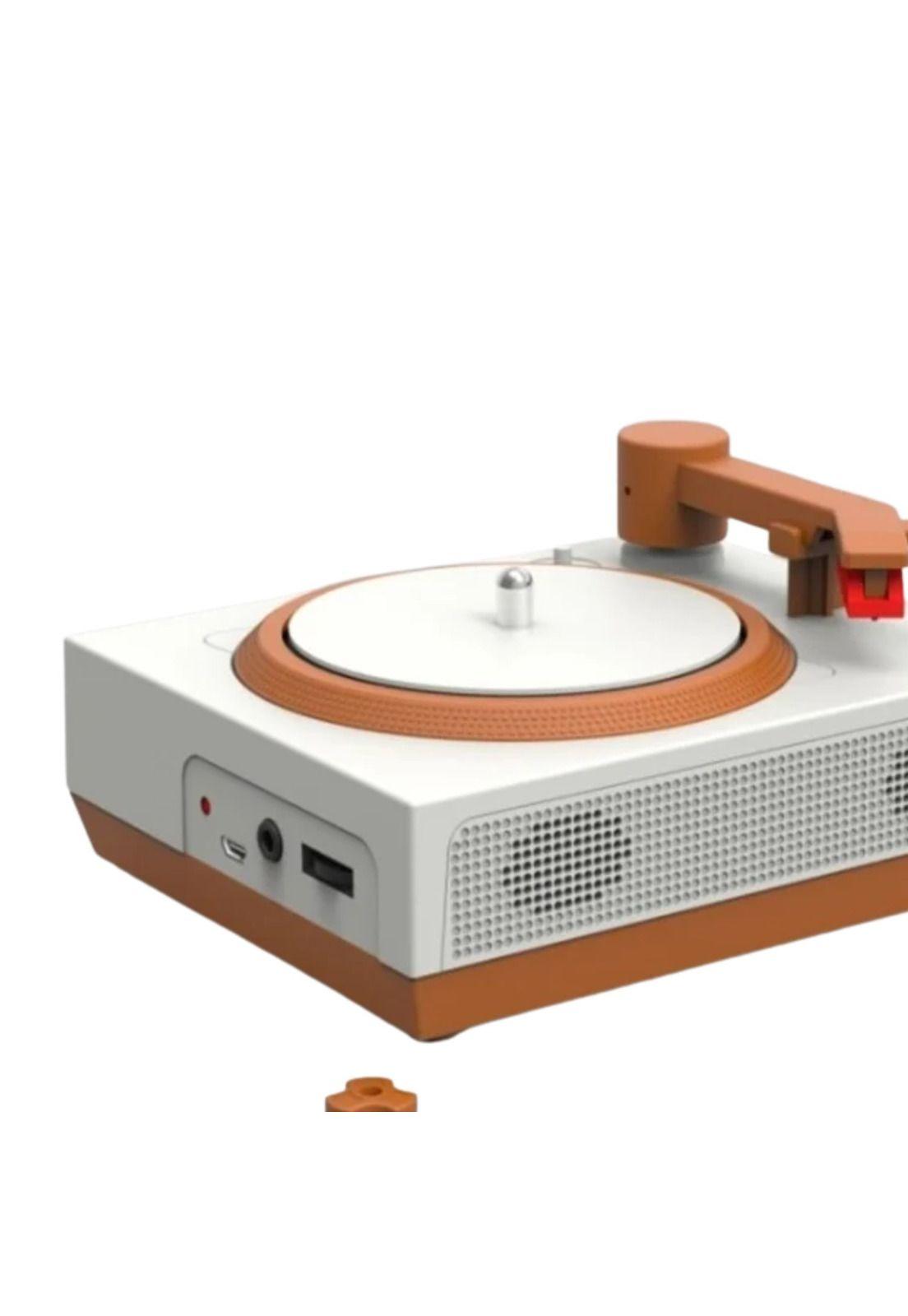 Tocadiscos Tornamesa Vinilo Mini Altavoces Bluetooth Naranjo-2