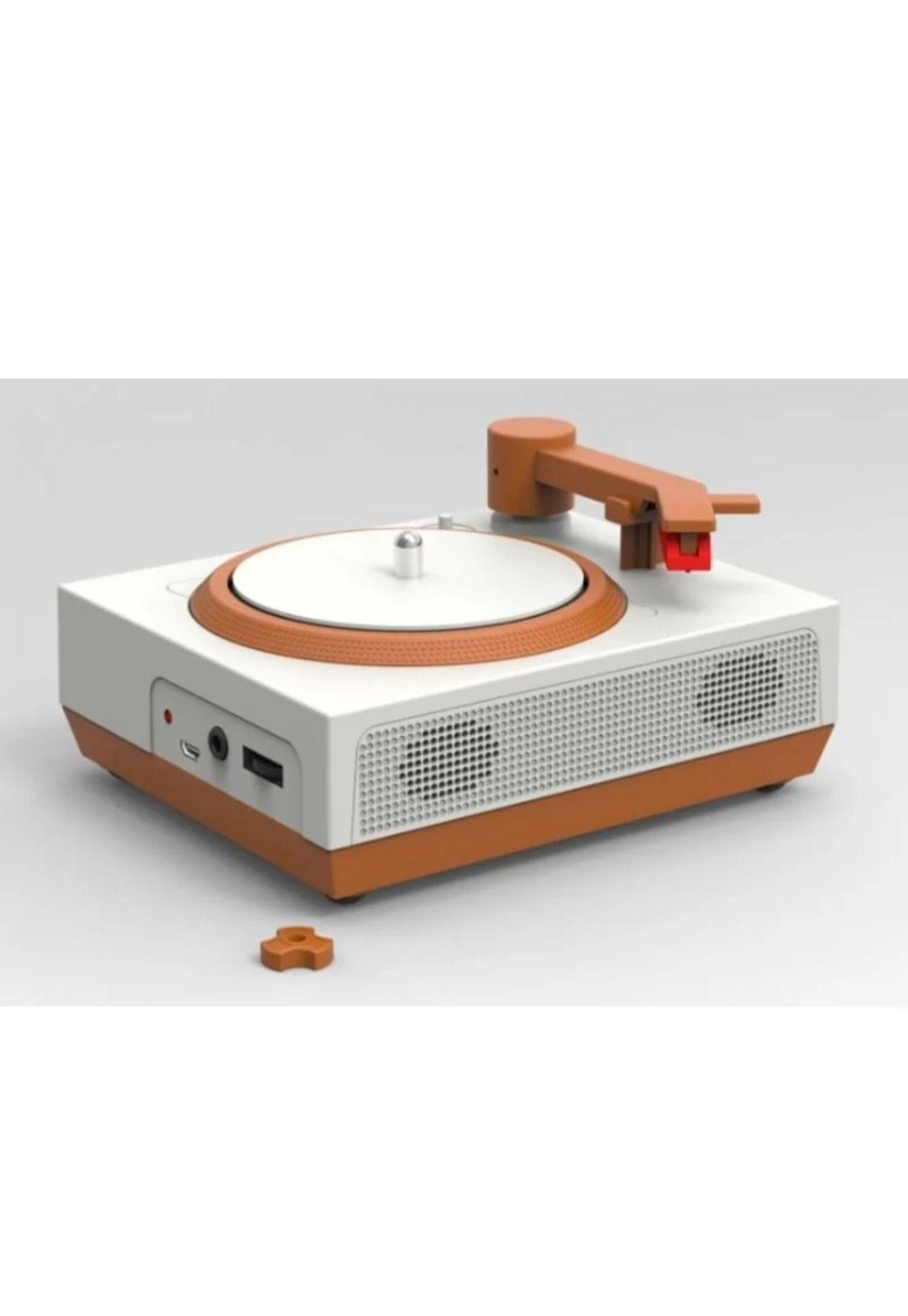 Tocadiscos Tornamesa Vinilo Mini Altavoces Bluetooth Naranjo-3