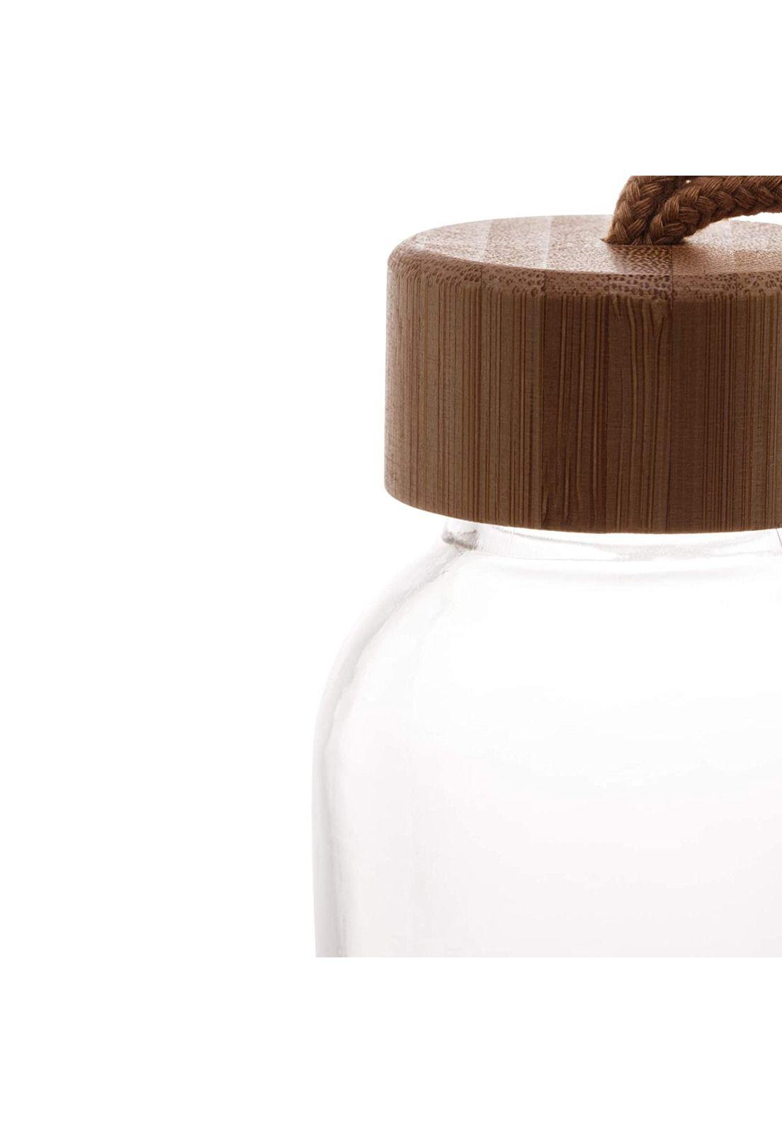 Botella Vidrio Tapa Bambú 500 ML-2