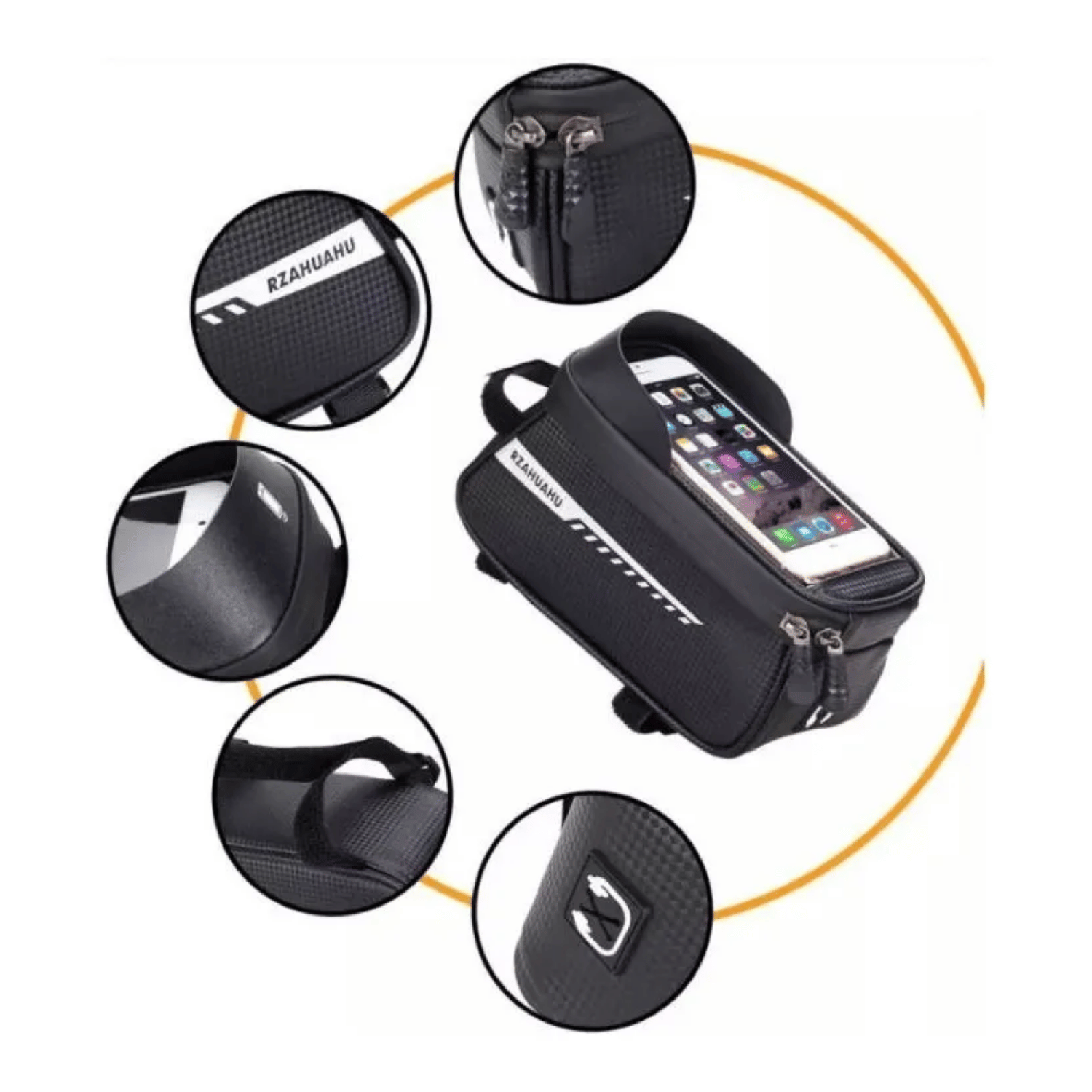 Bolso Bicicleta Porta Celular Impermeable Negro-3