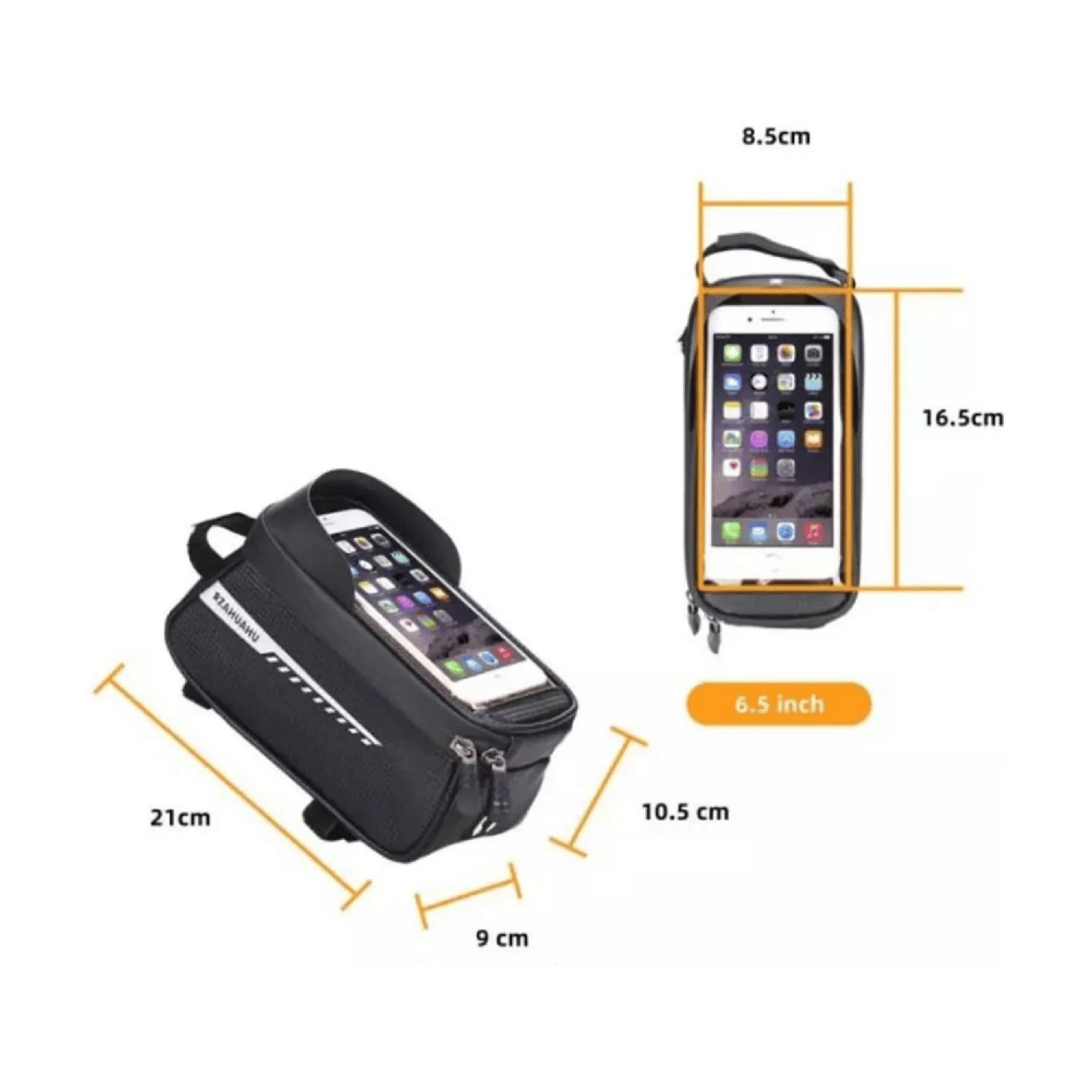 Bolso Bicicleta Porta Celular Impermeable Negro-4