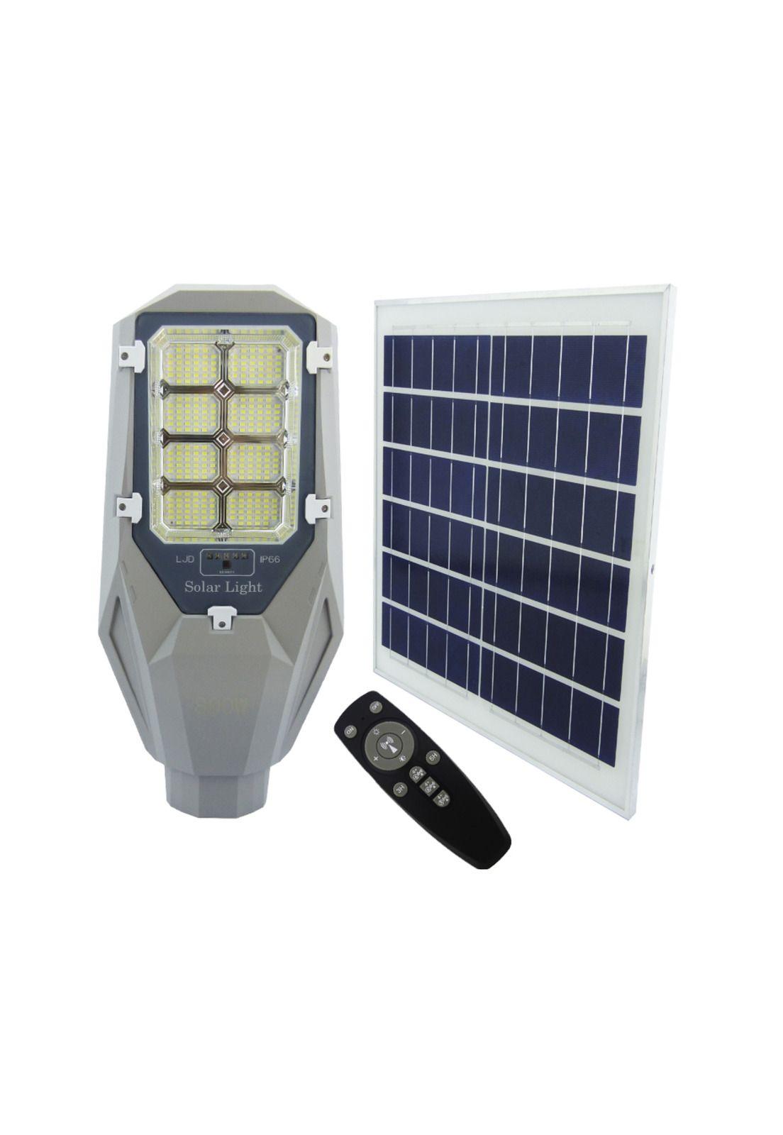 Foco Brazo Solar 800 Watt 256 LED 8 Placas Aluminio Indicador Carga Control Remoto-0