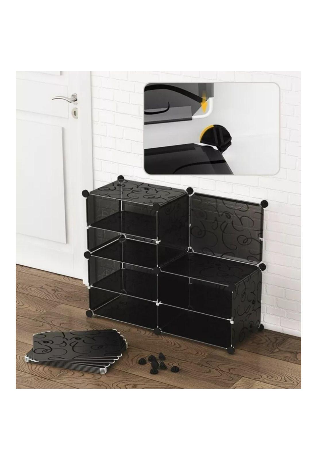 Organizador Closet Ropero Hogar 4 Módulos 127x32x44 CM Negro-4
