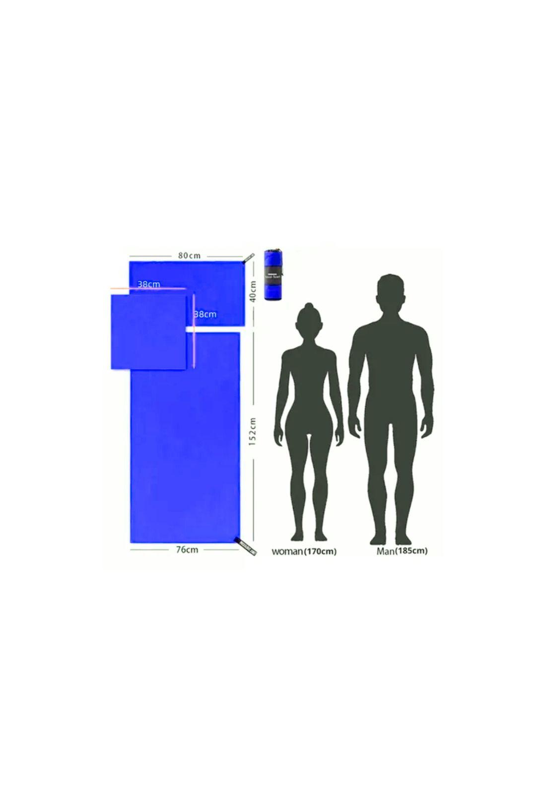 Set 3 Toallas Baño Viaje Microfibra Secado Rápido Azul Marino-3