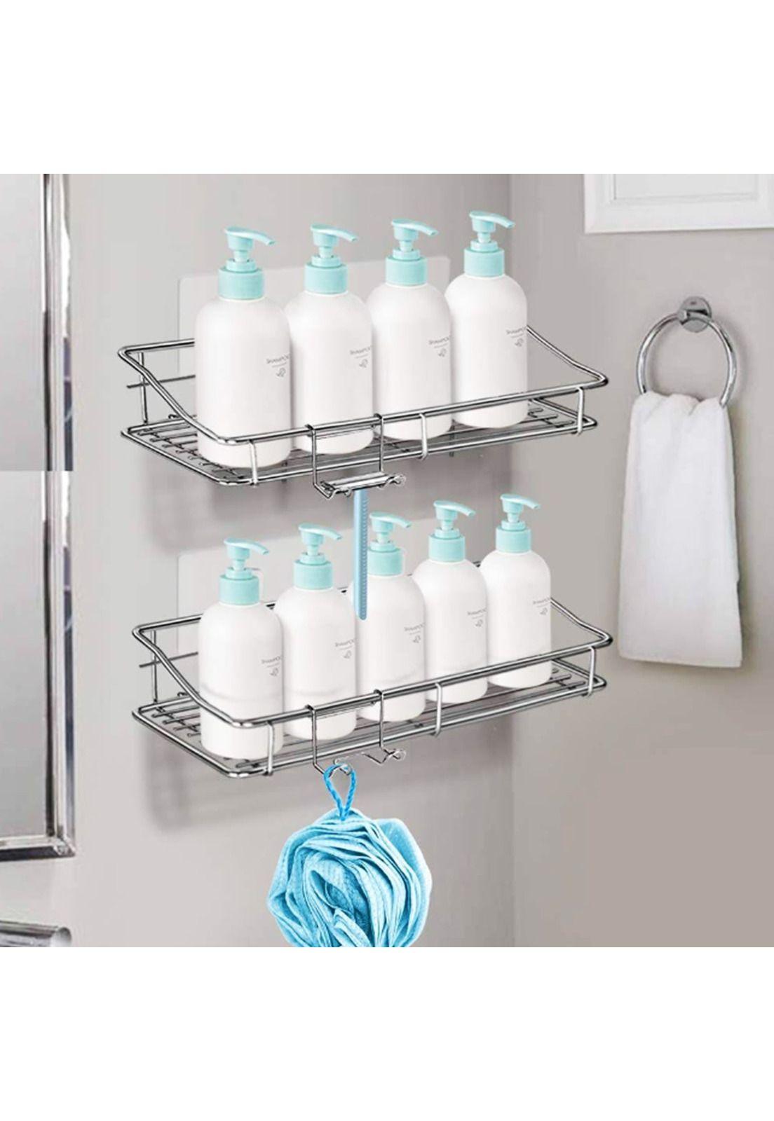 Set 2 Organizadores Ducha Repisa Baño Adhesivo Inoxidable-4