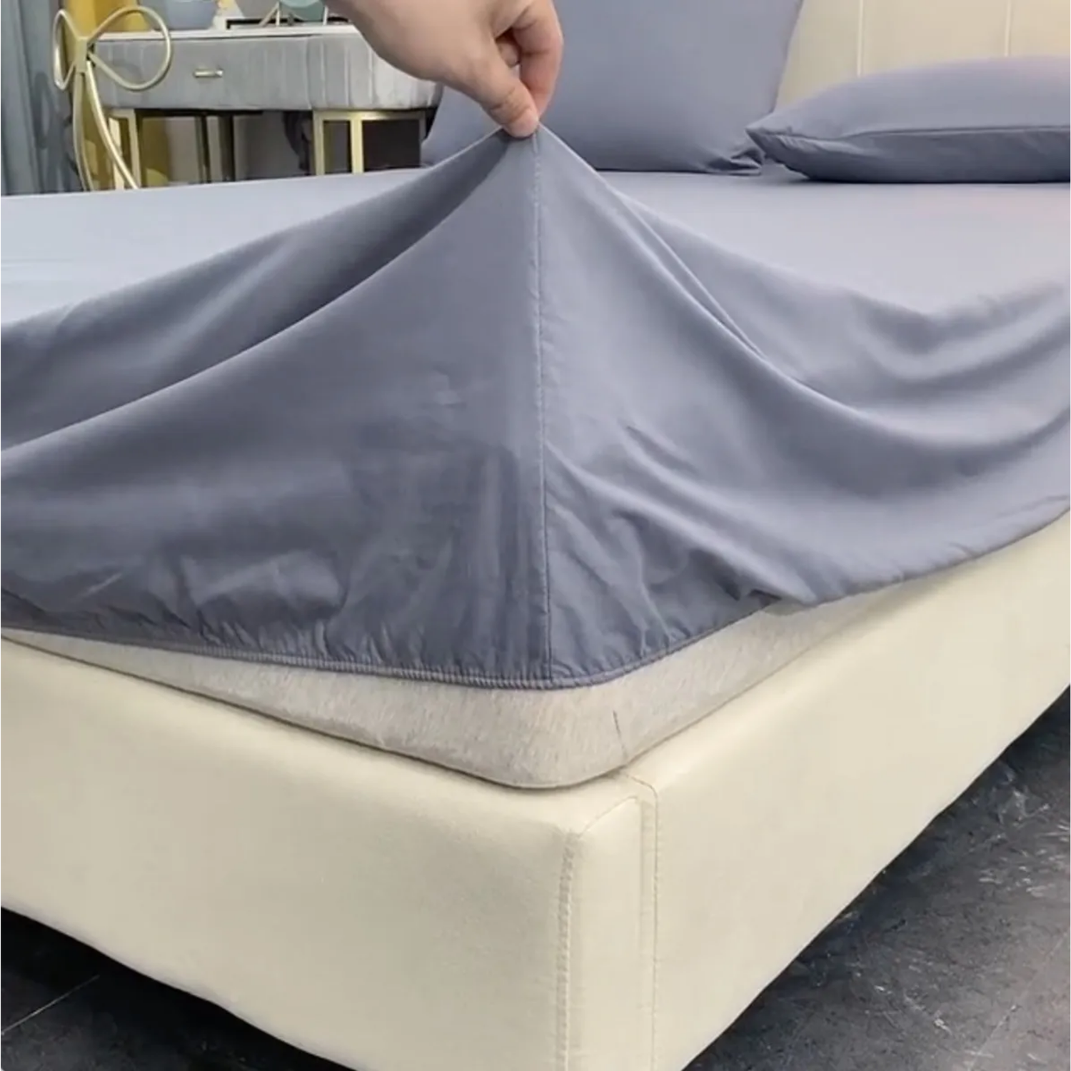 Sabanas 2 Plazas Poli Algodón 200 Hilos Lila-4