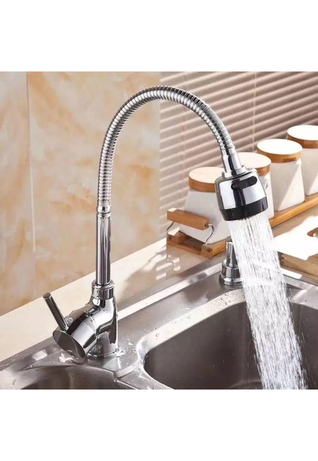 Llave Lavaplatos Monomando Cuello Flexible Giratorio Cocina-4
