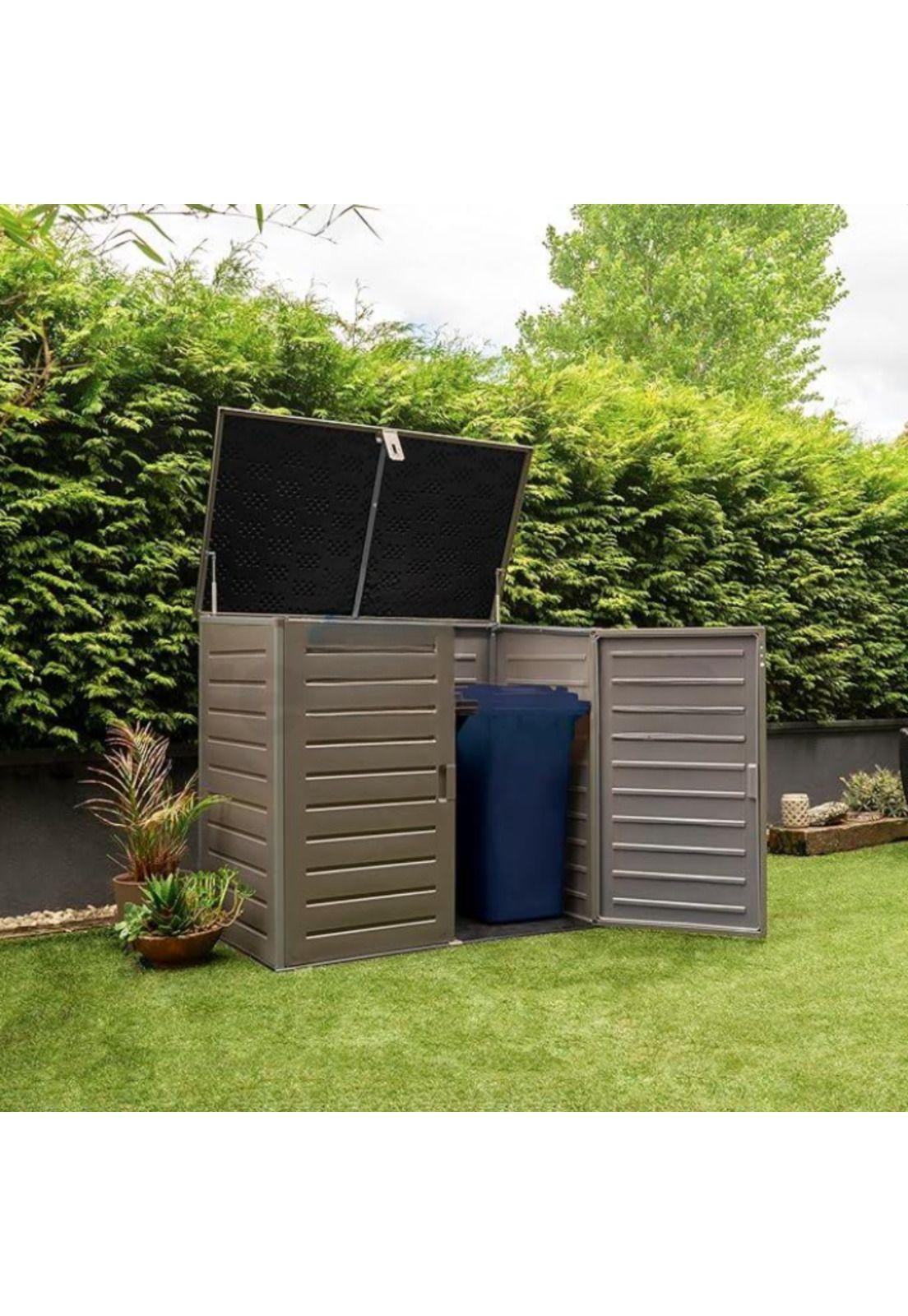 Bodega Baúl Multiuso Exterior Jardín 1170 LT Gris 82x140x125 CM-5