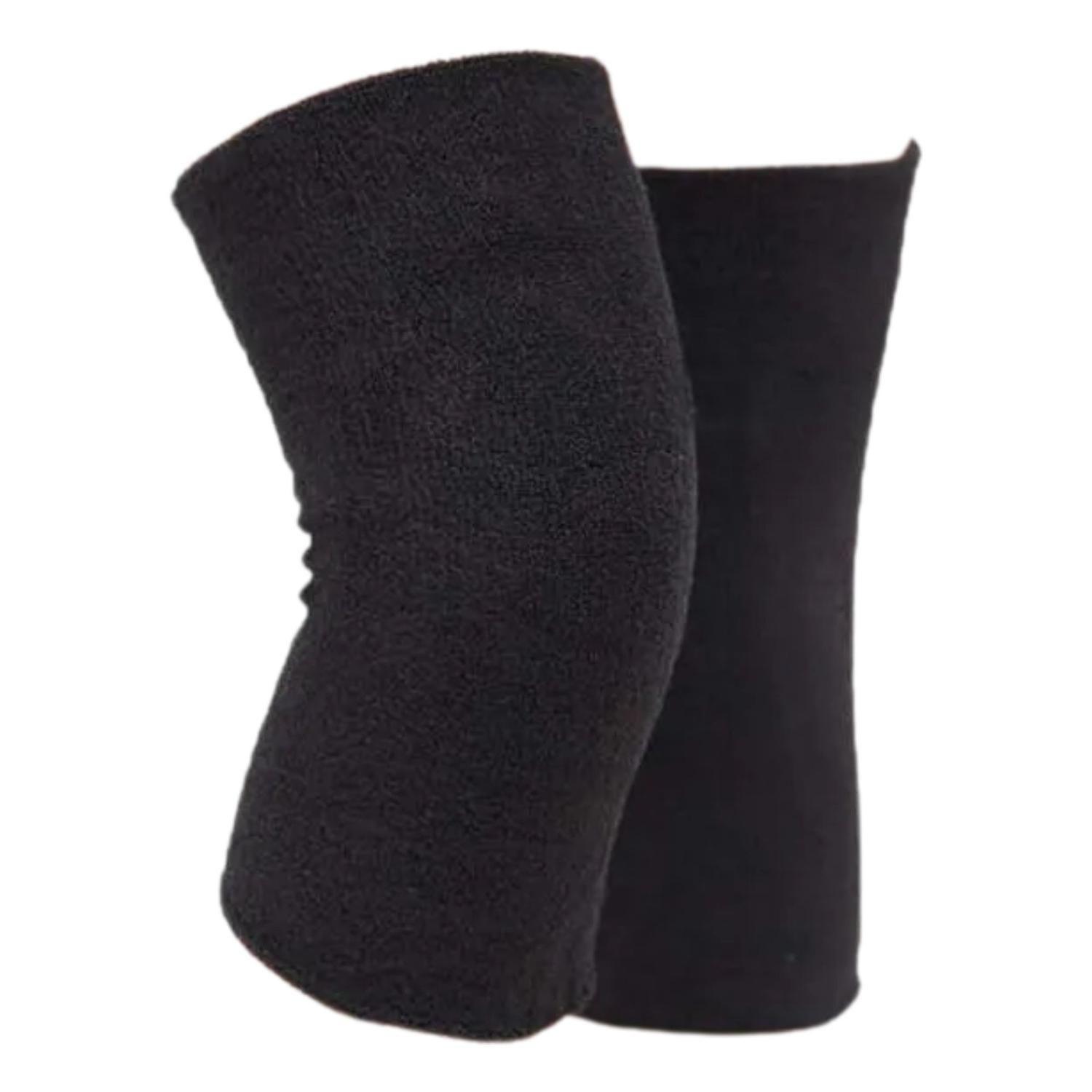 Rodillera Compresión Deportiva Lana Calentador Terapia Negro-0