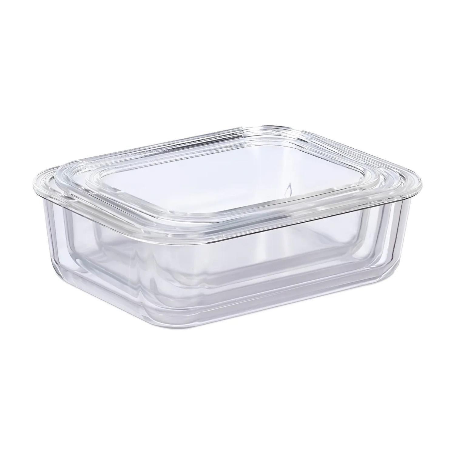 Set 3 Tupper Vidrio Hermetico Tapa Bambú 1,04 LT-2