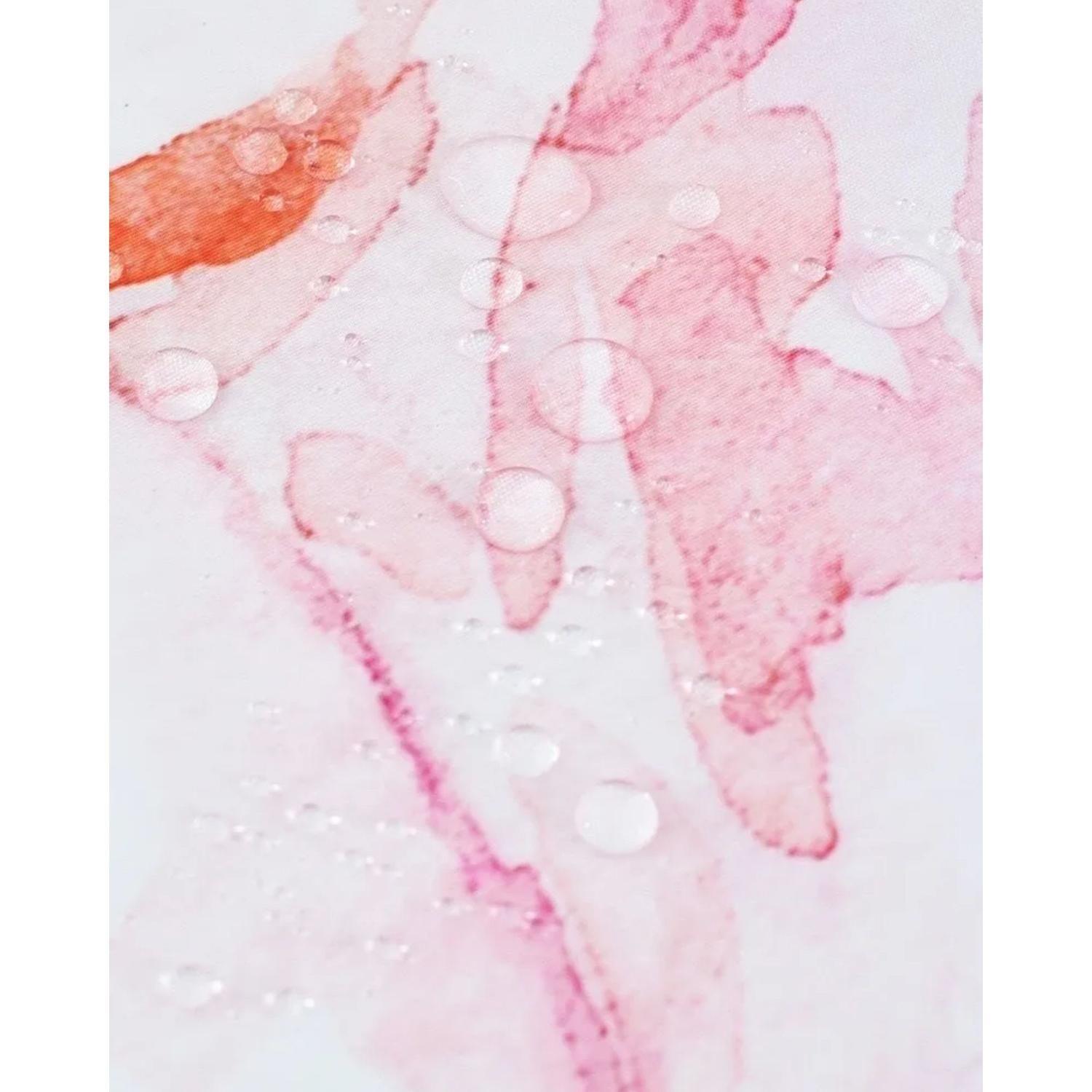 Cortina Baño Ducha Impermeable 180x180 CM Flores Blanco-2