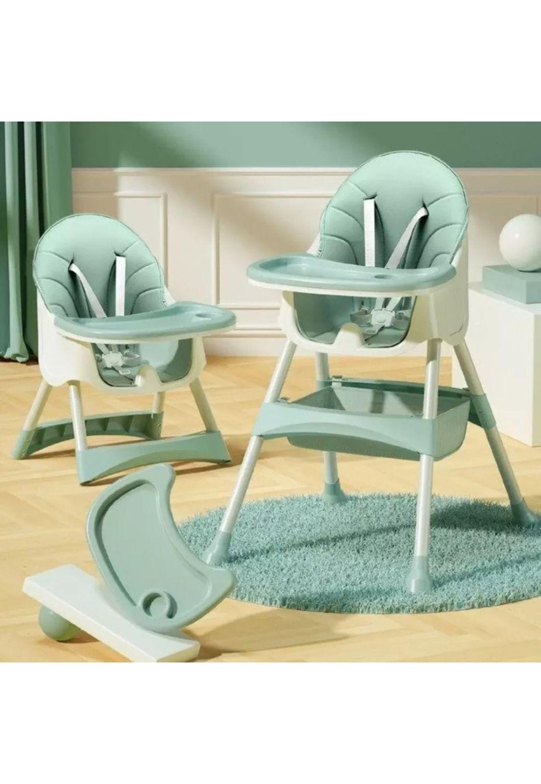 Silla Comer Infantil Seguridad 2 En 1 Verde-5