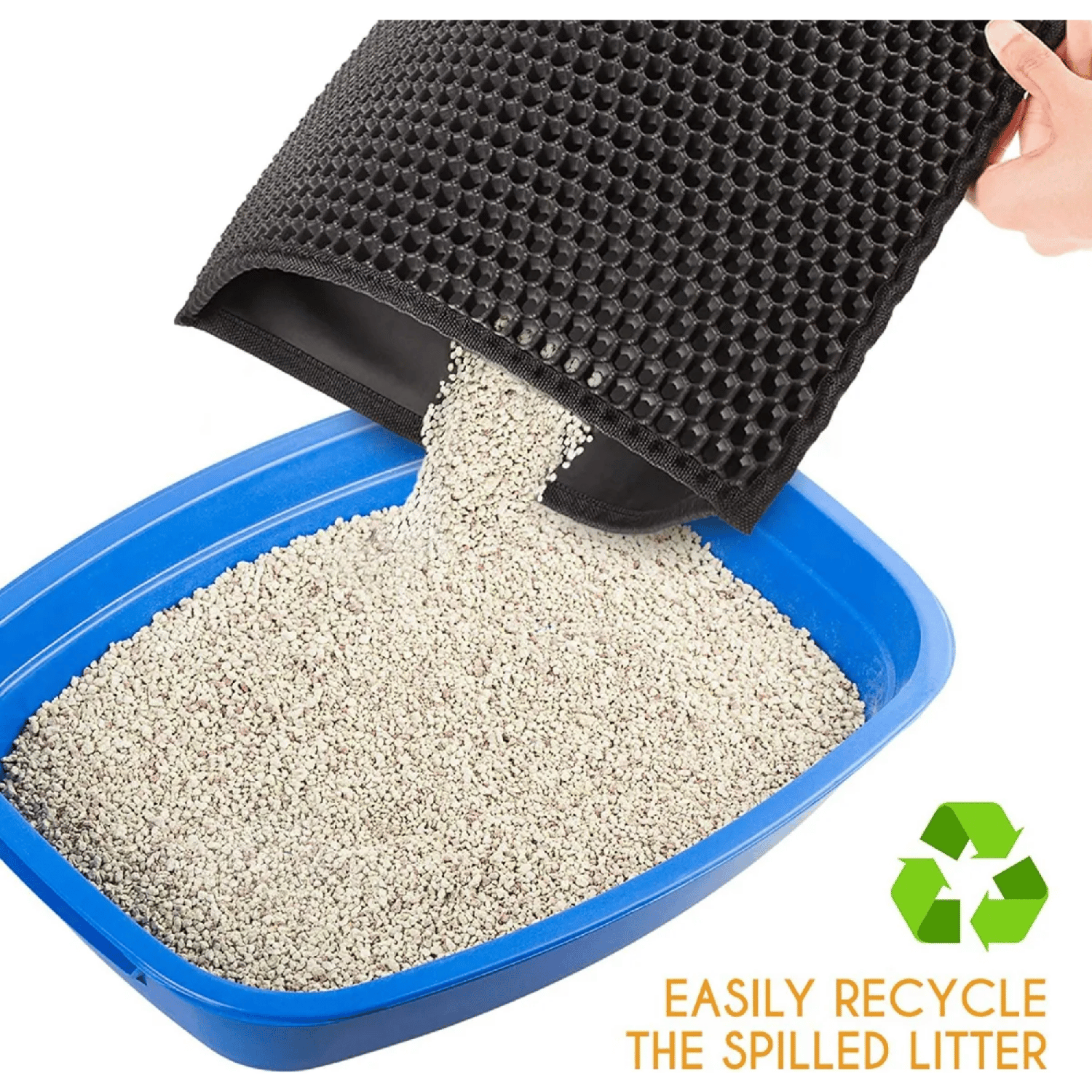 Tapete Alfombra Atrapa Arena Mascota Gatos 45x60x3 CM Negro-3