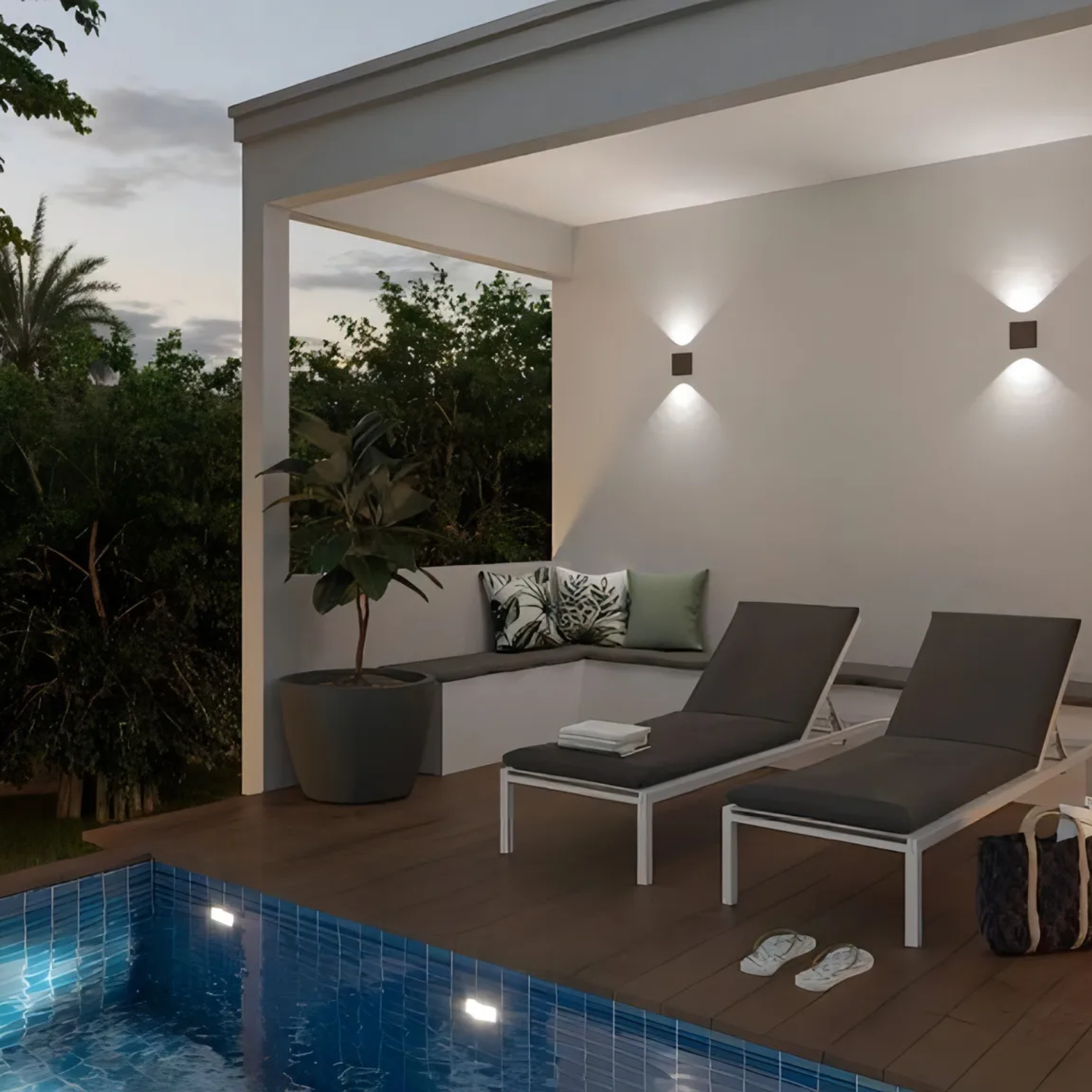 Foco LED Bidireccional Exterior Negro-4