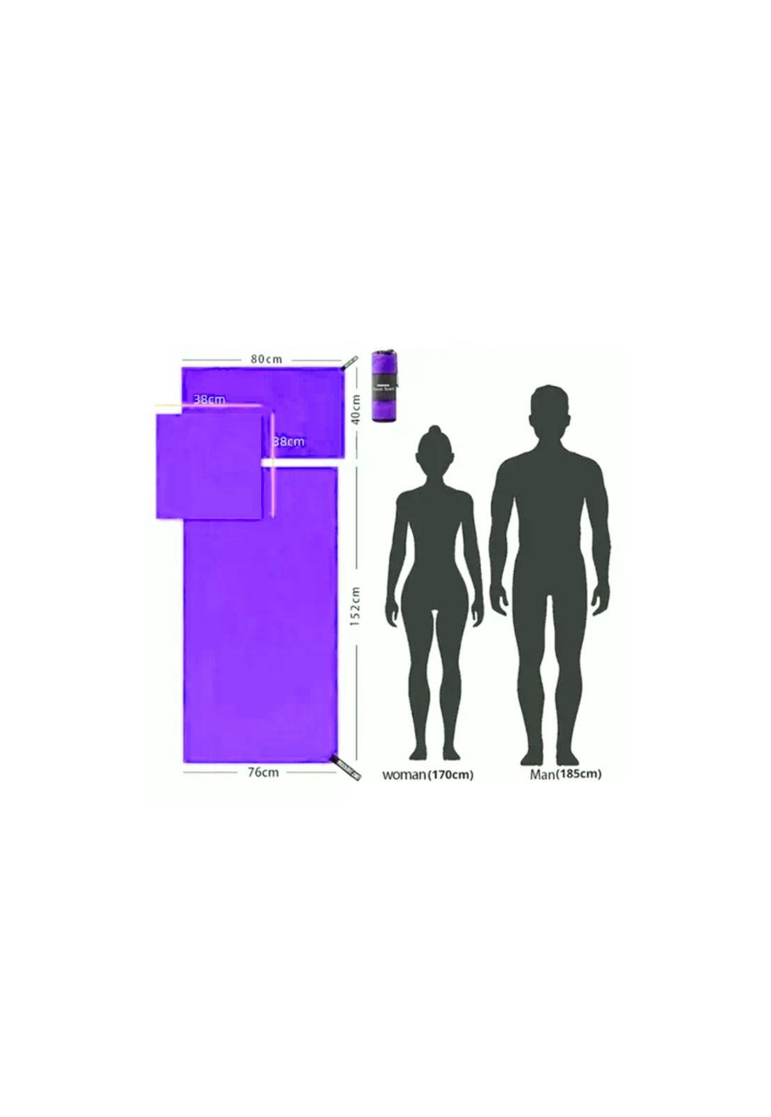 Set 3 Toallas Baño Viaje Microfibra Secado Rápido Violeta-4