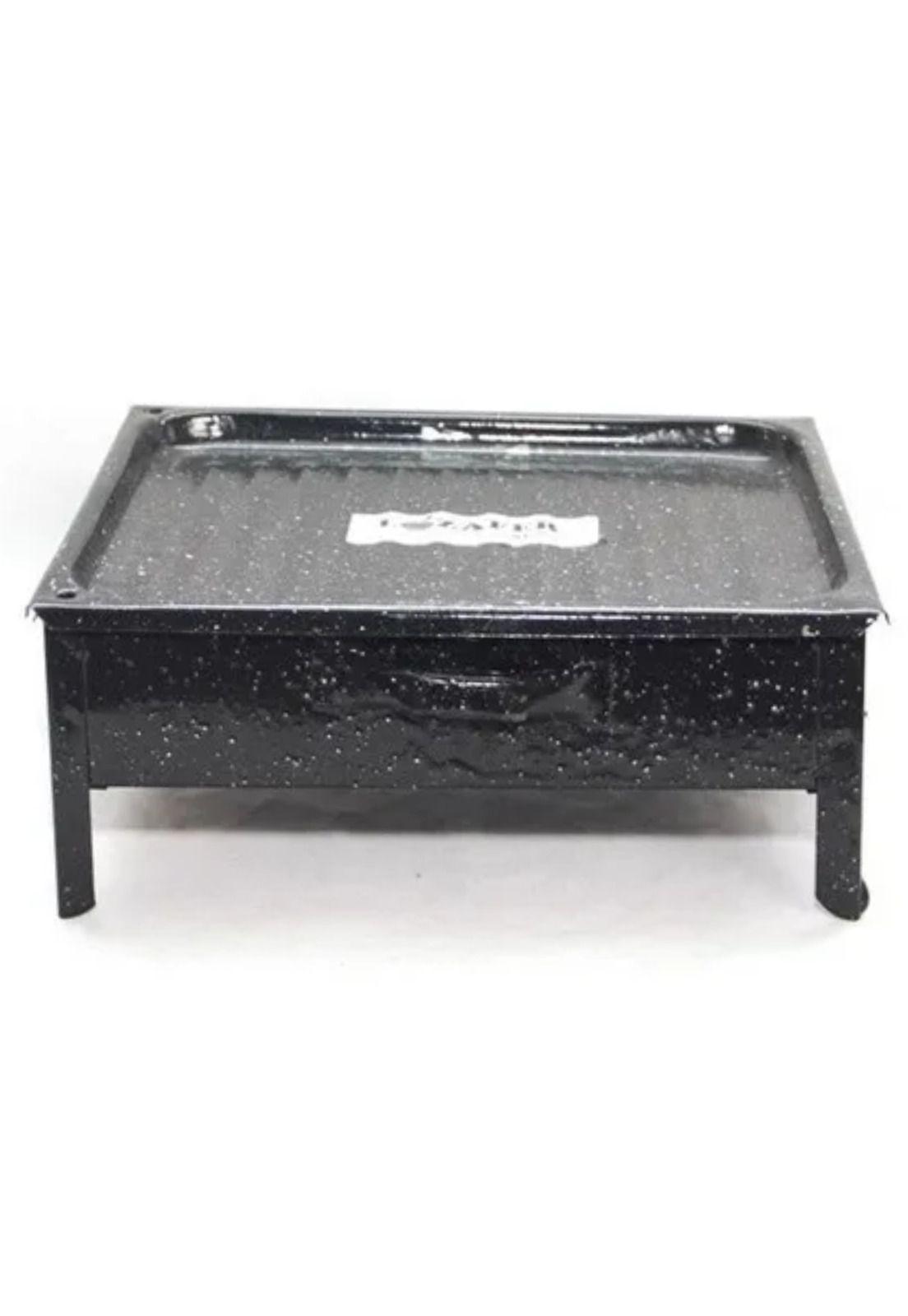 Parrilla Brasero Mesa Chapa Enlozada 30x25x12 CM-2