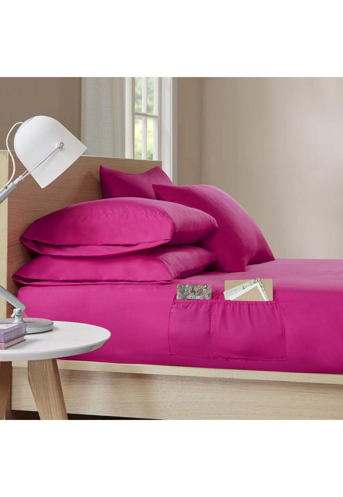 Juego Sábanas Poliéster Polar + 2 Fundas 2 PL Fucsia-3