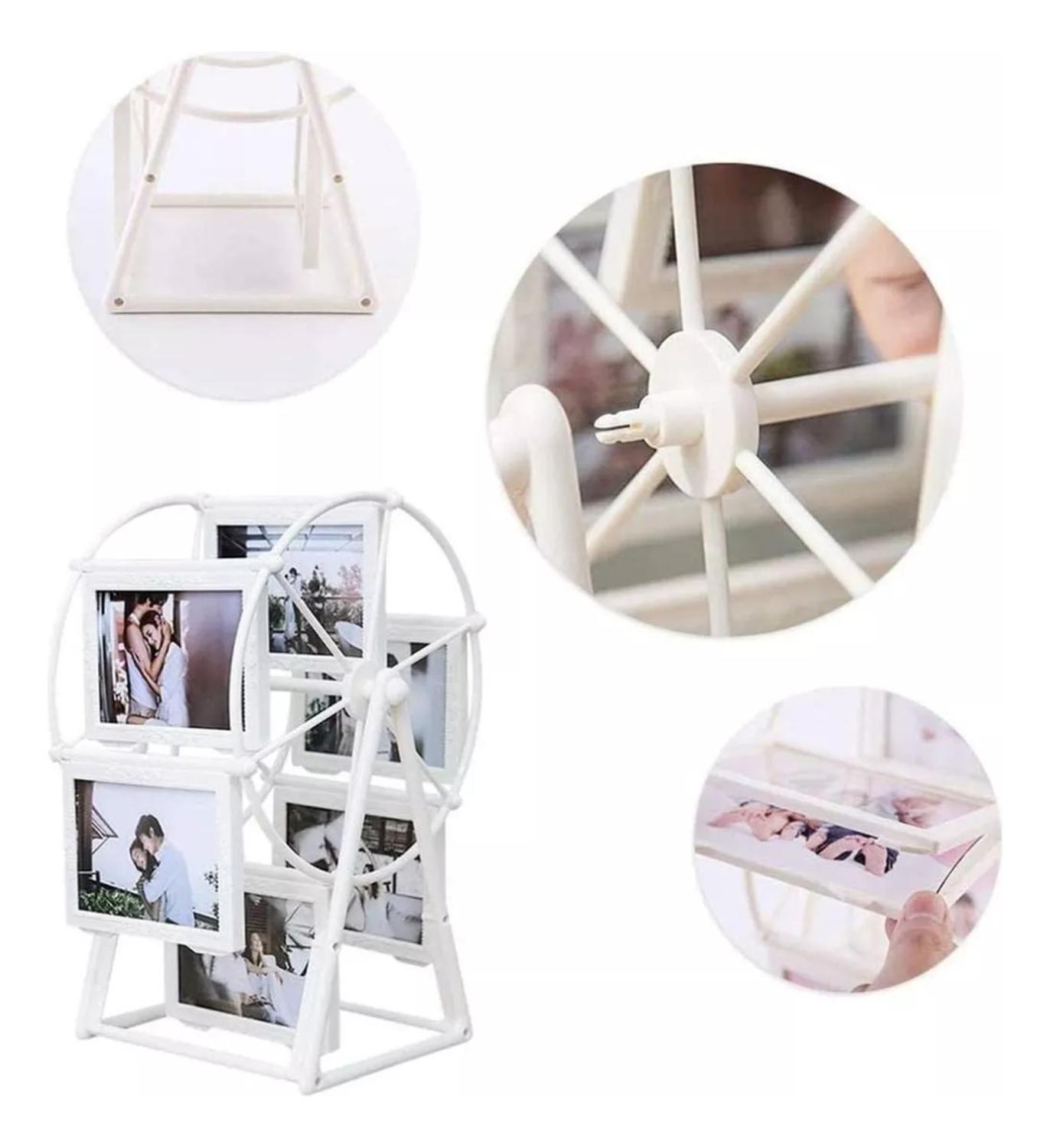 Porta Retrato Rueda Giratorio 12 Fotos Escritorio 15,5x17x33 CM-2