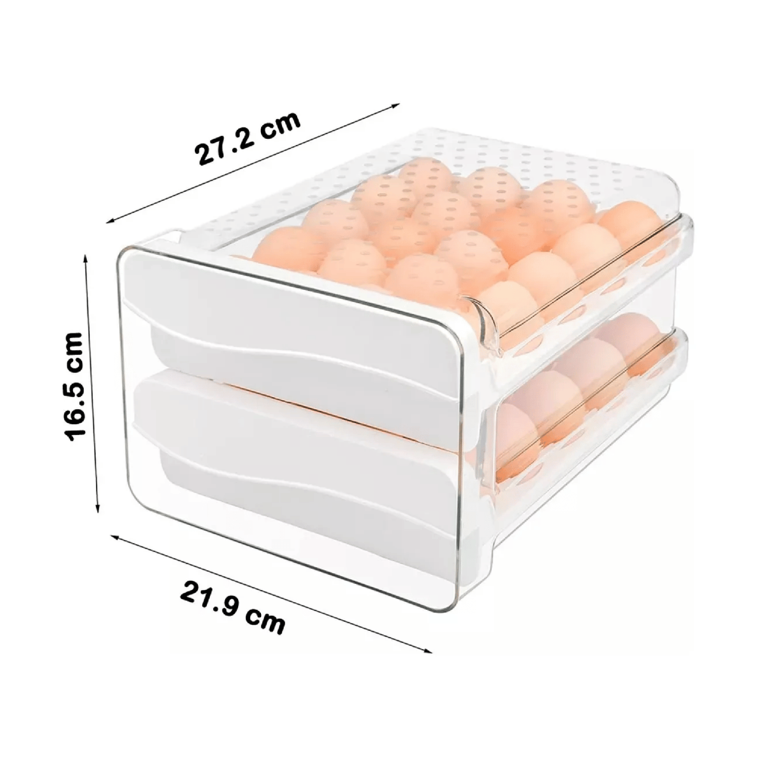 Organizador Porta Huevos 2 Niveles 40 Huevos 27,2x21,9x16,5 CM-2