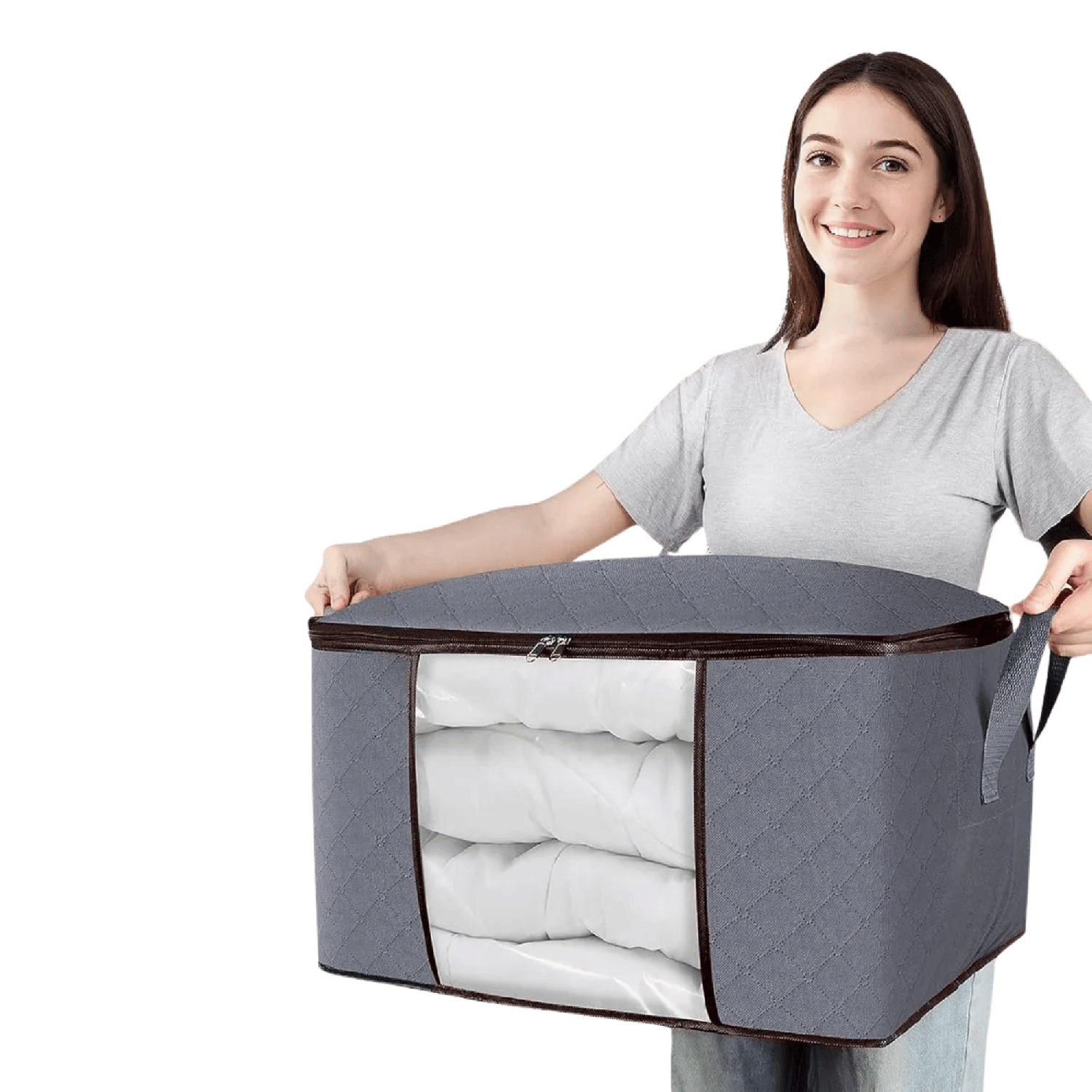 Pack 3 Bolsas Organizador Ropa 60x40x40 CM Gris-2