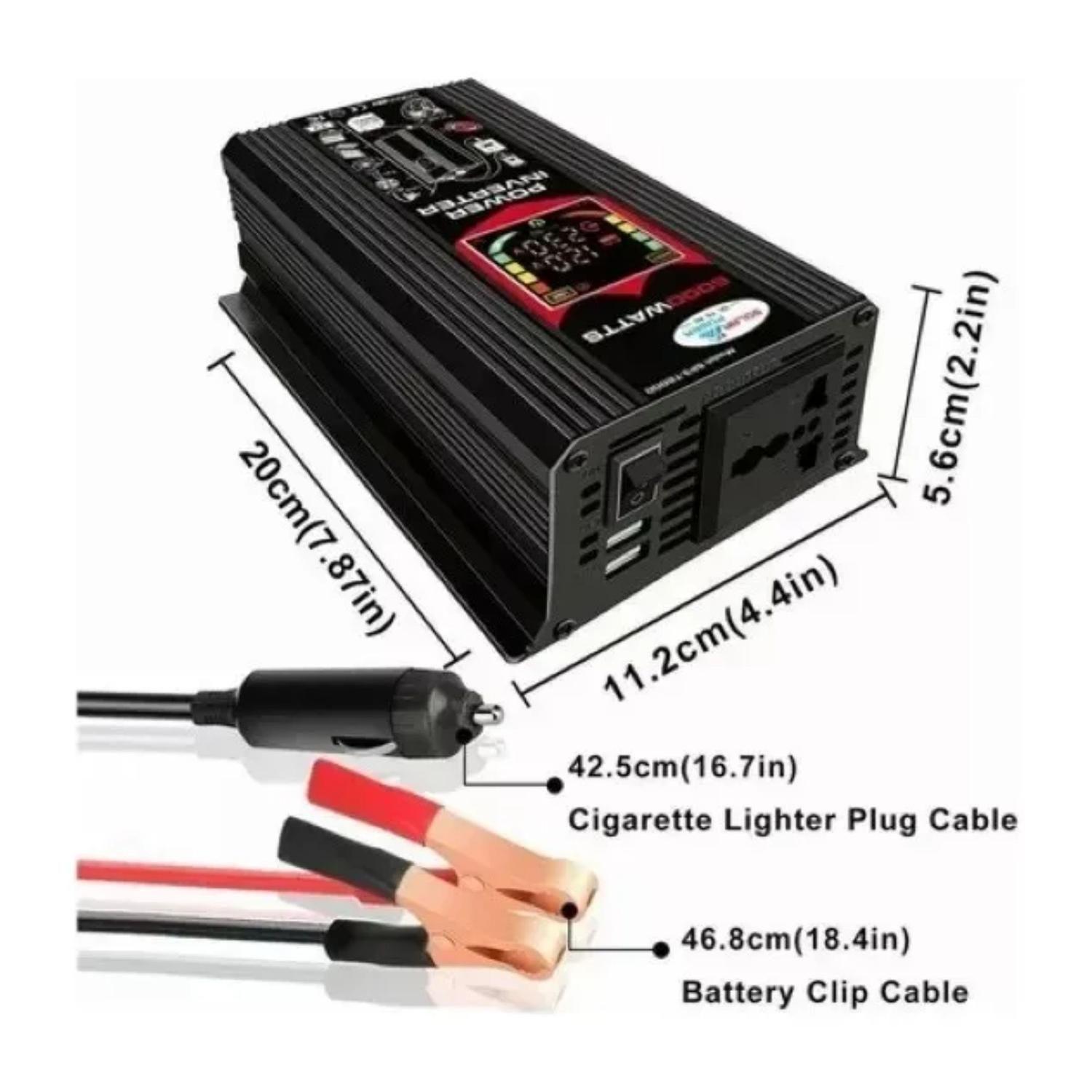 Inversor Corriente Coche Ferris 12v A 220v 6000 Watt Negro-2