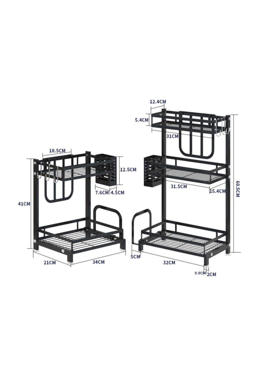 Organizador 3 Niveles Metálico Cocina Negro-2