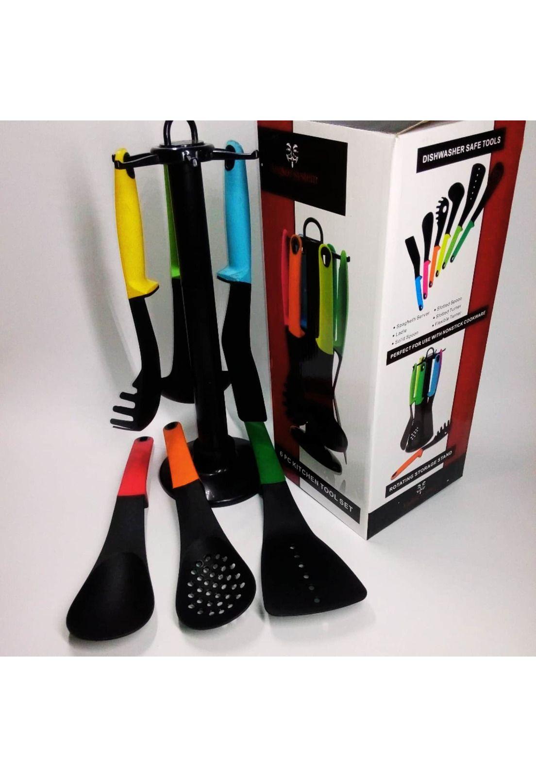 Set 6 Utensilios Cocina Antiadherentes Mango Silicona-3