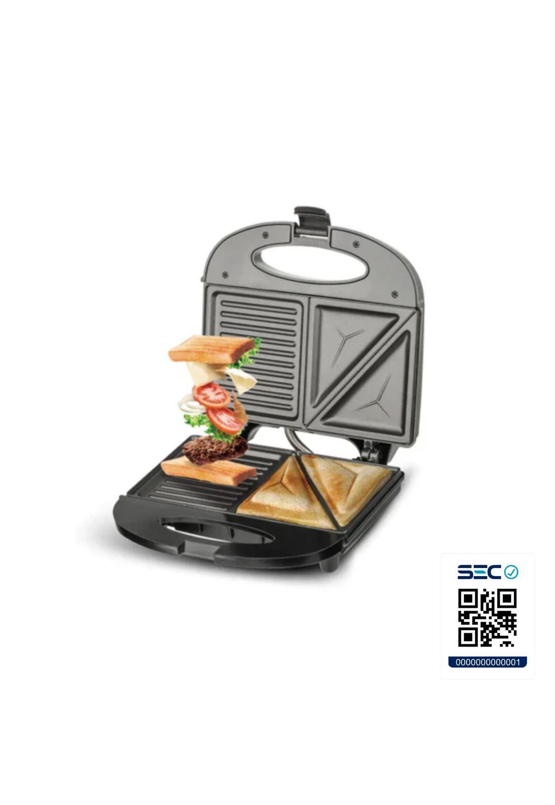 Maquina Plancha Tostadora Sandwichera Eléctrica 850 Watt Negro-5