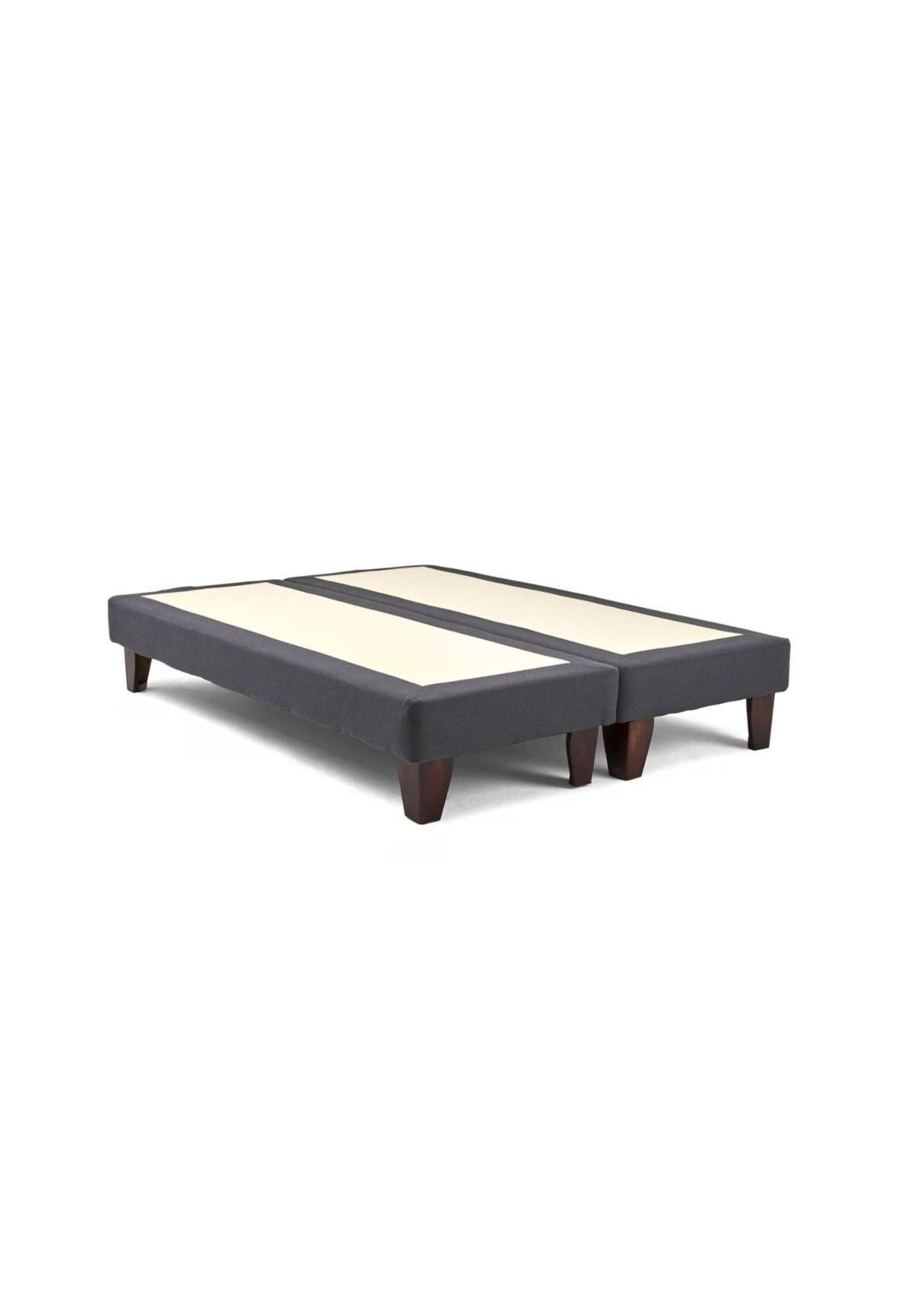 Base Dividida Cama Europea 2 Plazas 150x200 CM Gris Oscuro Felpa-2