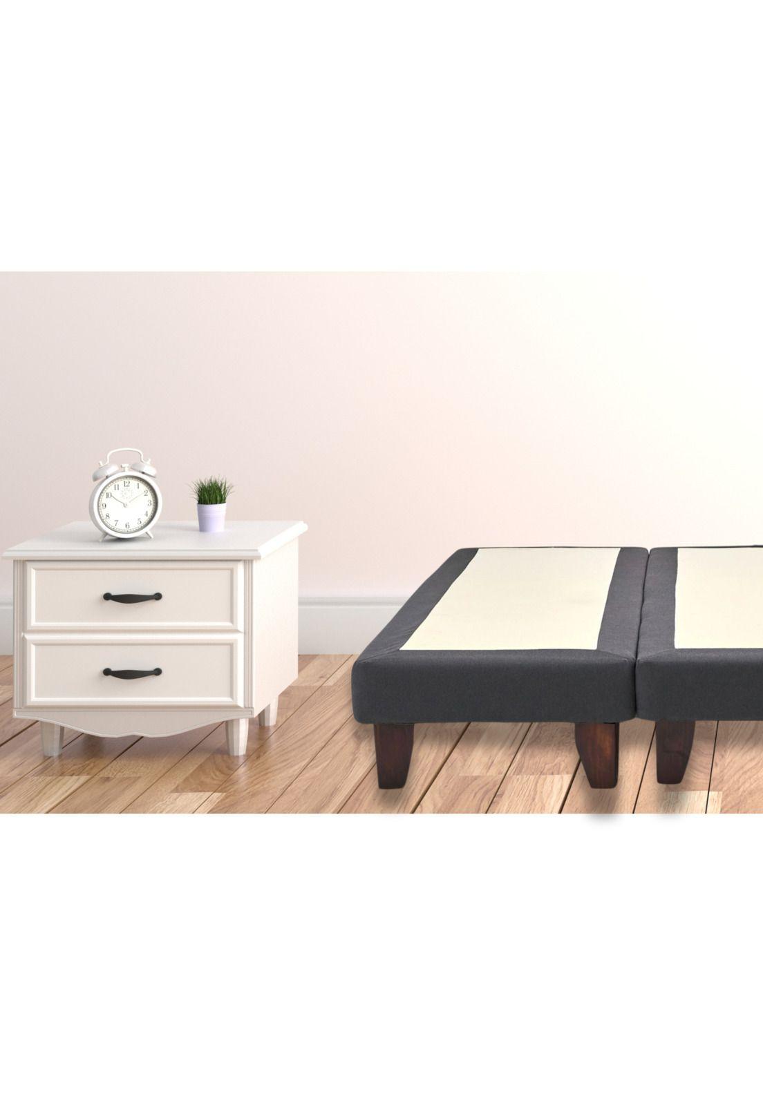 Base Dividida Cama Europea 2 Plazas 150x200 CM Gris Oscuro Felpa-4