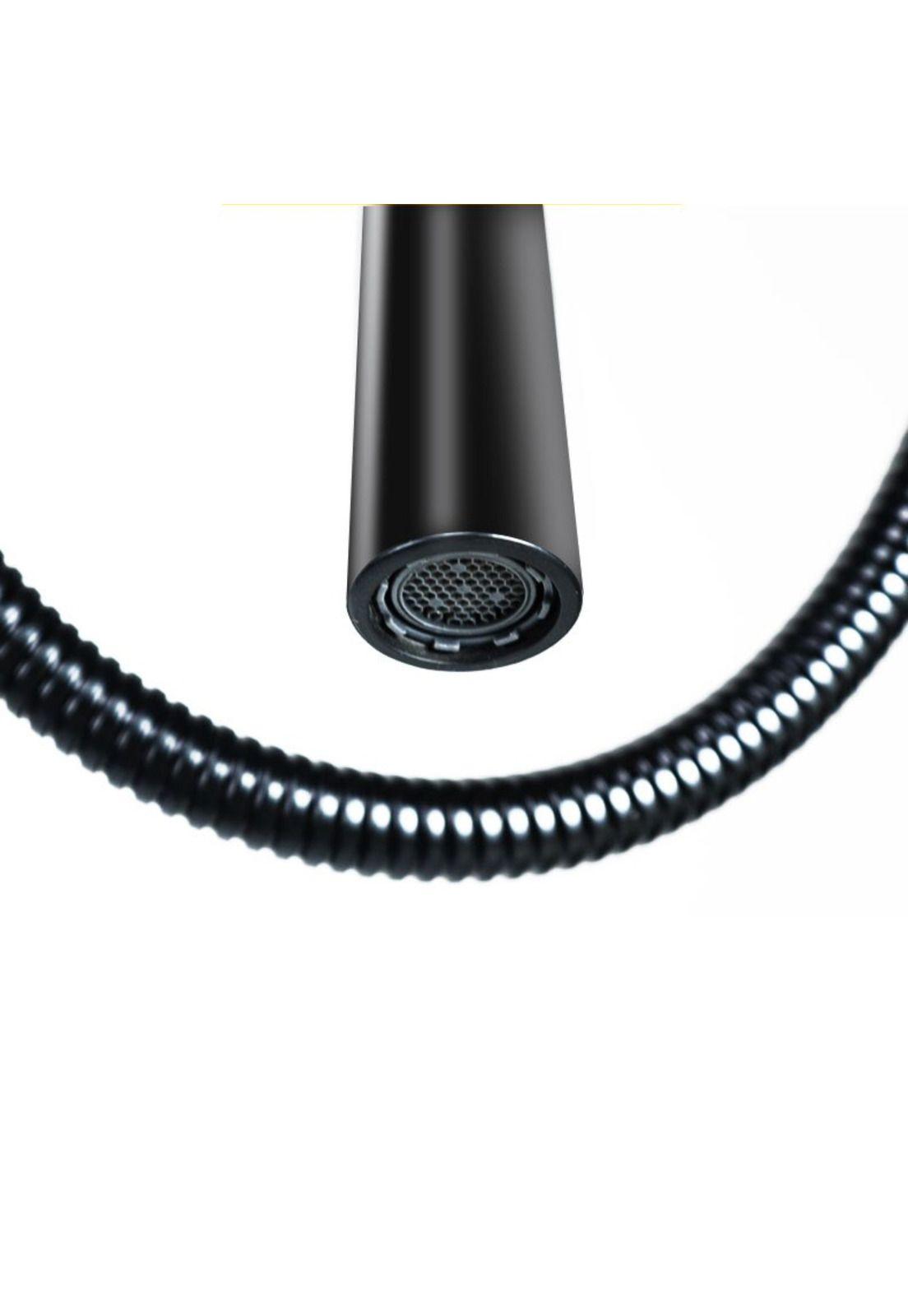 Ducha Columna Llave Monomando Moderna Cuadrada Acero Negro-4