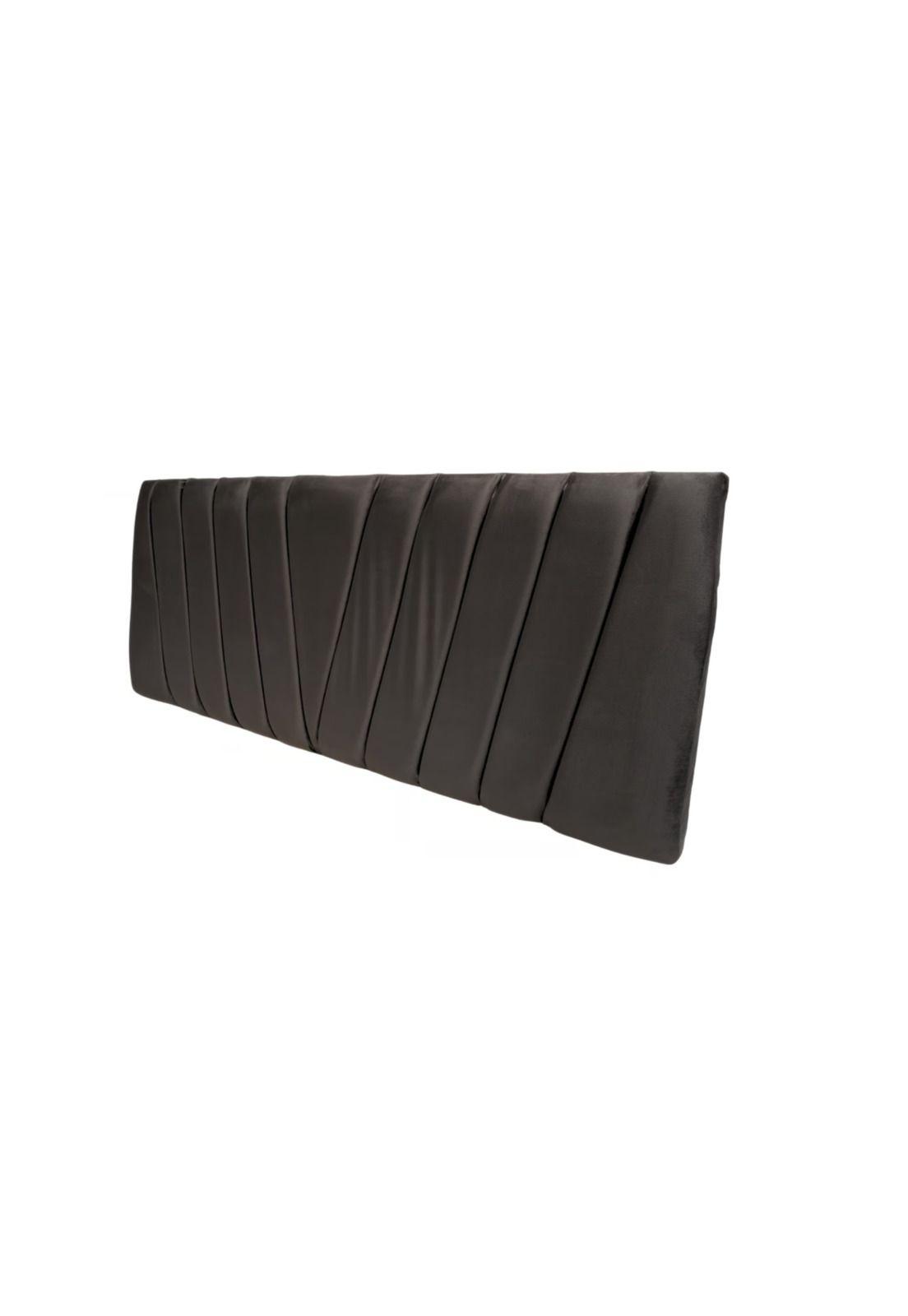 Respaldo Moderno Lineal 2 Plazas 150x60 CM Gris Oscuro Felpa-2