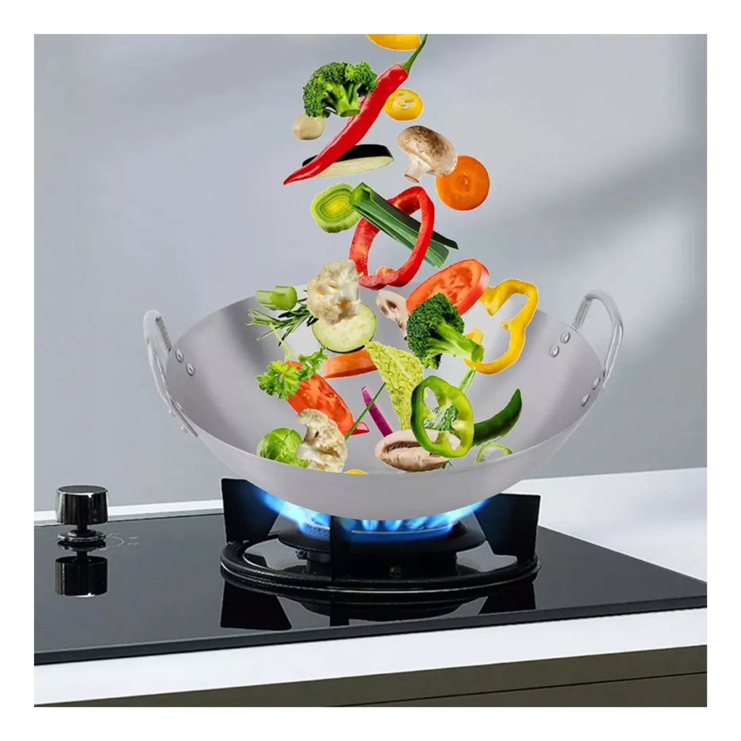 Olla Disco Acero Inoxidable Cocina Más Tapa 50 CM-4