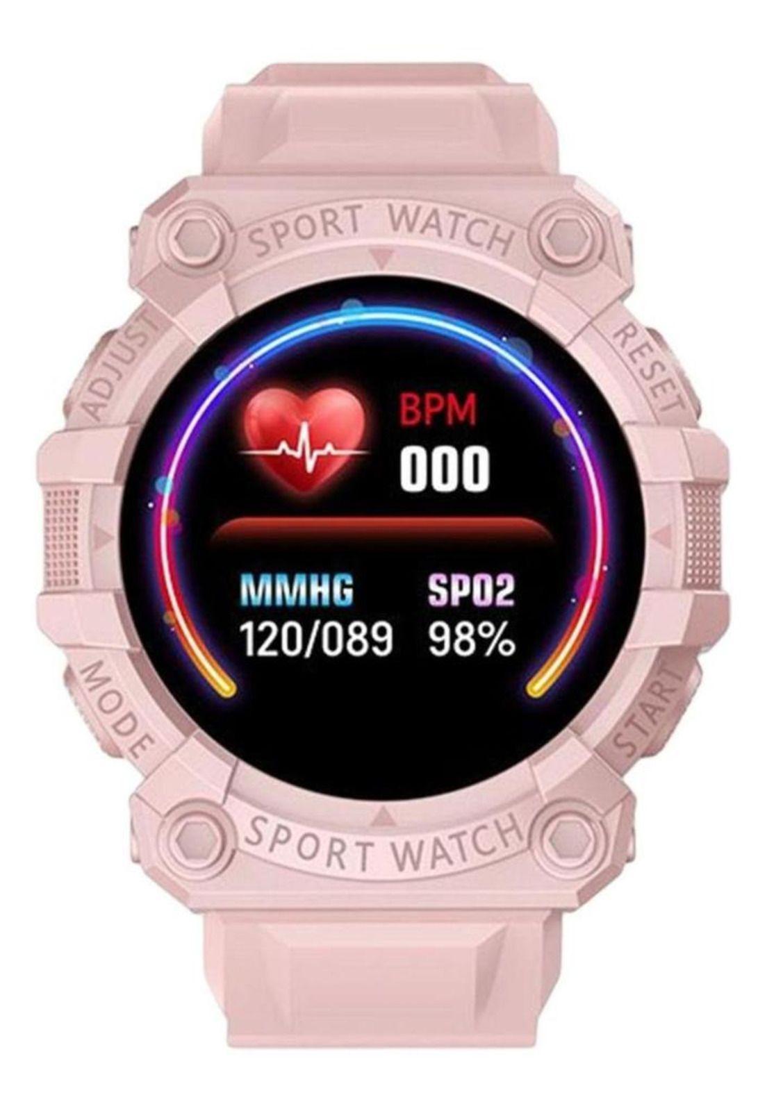 Reloj Smart Band Carga USB Deportivo Rosado-1