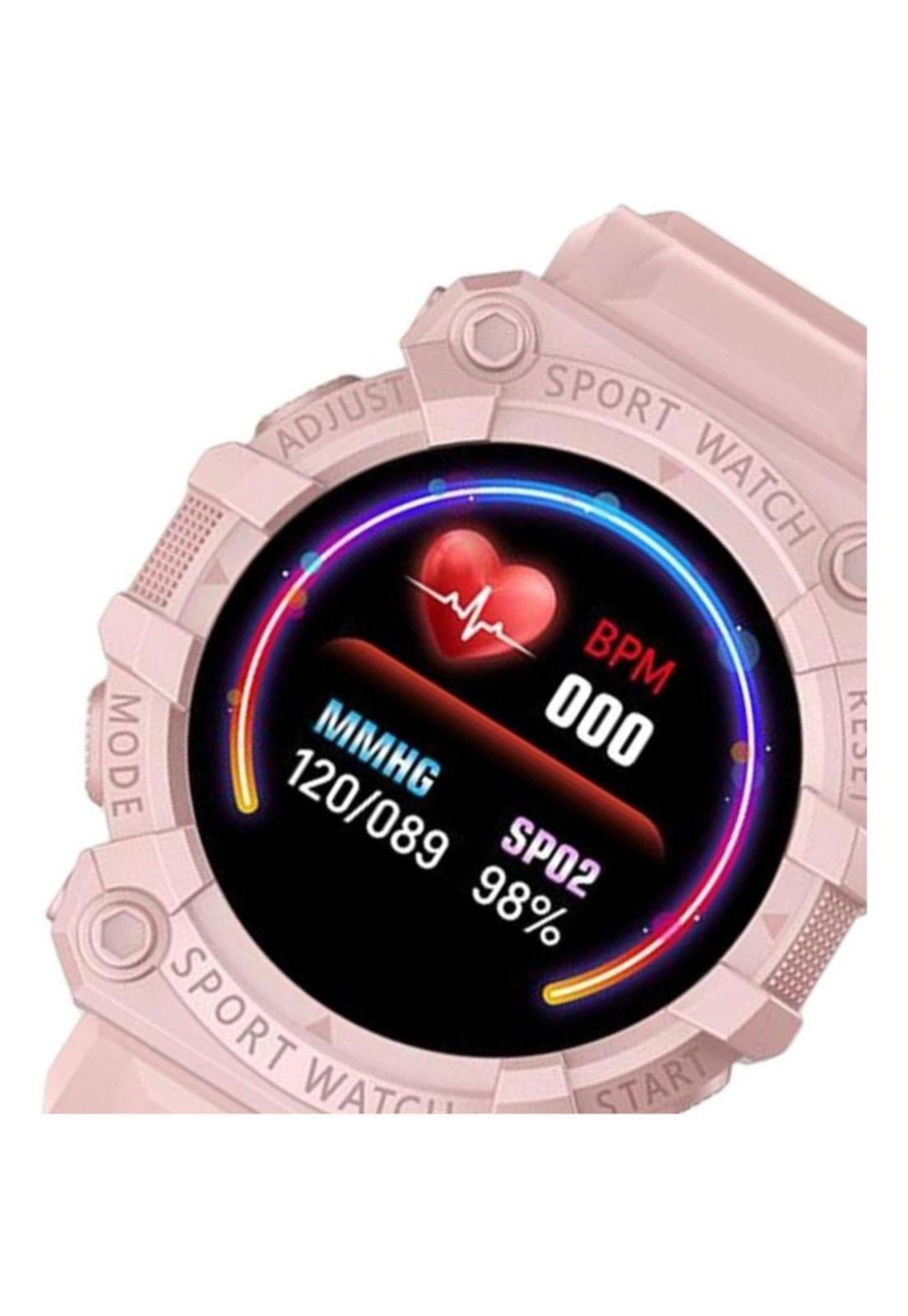 Reloj Smart Band Carga USB Deportivo Rosado-2