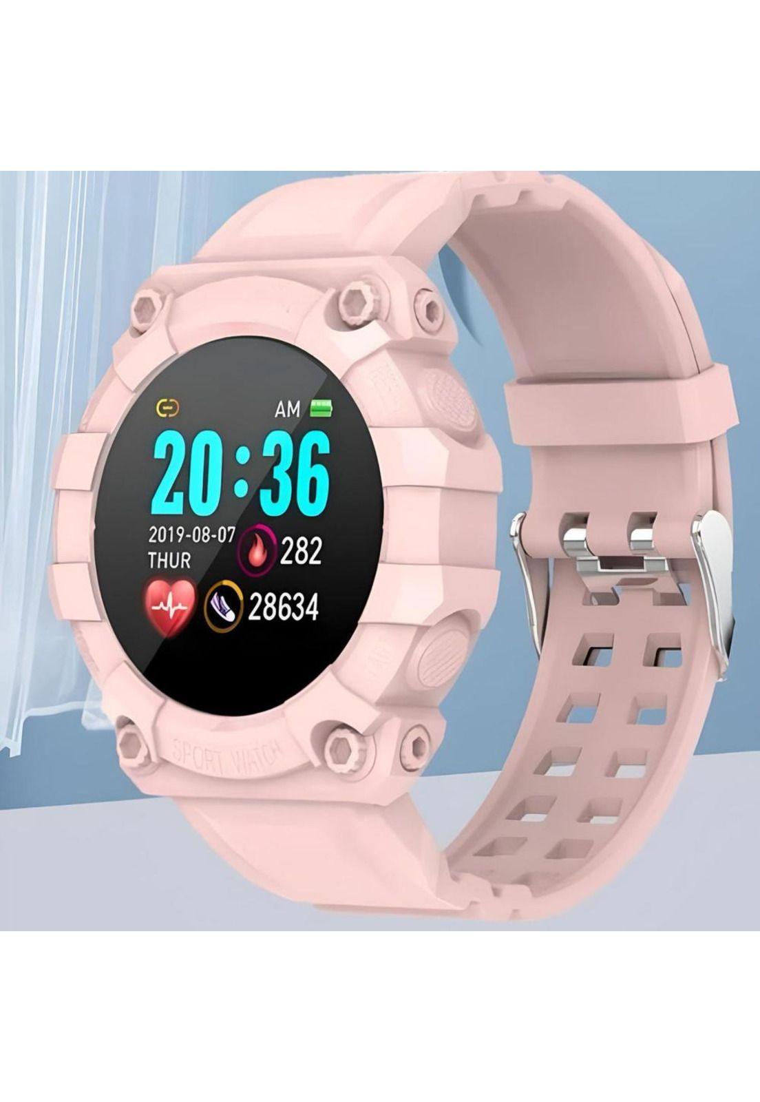 Reloj Smart Band Carga USB Deportivo Rosado-3