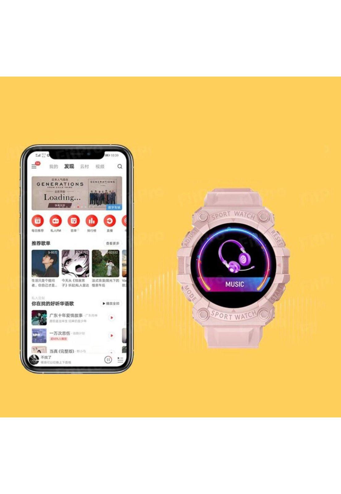 Reloj Smart Band Carga USB Deportivo Rosado-4