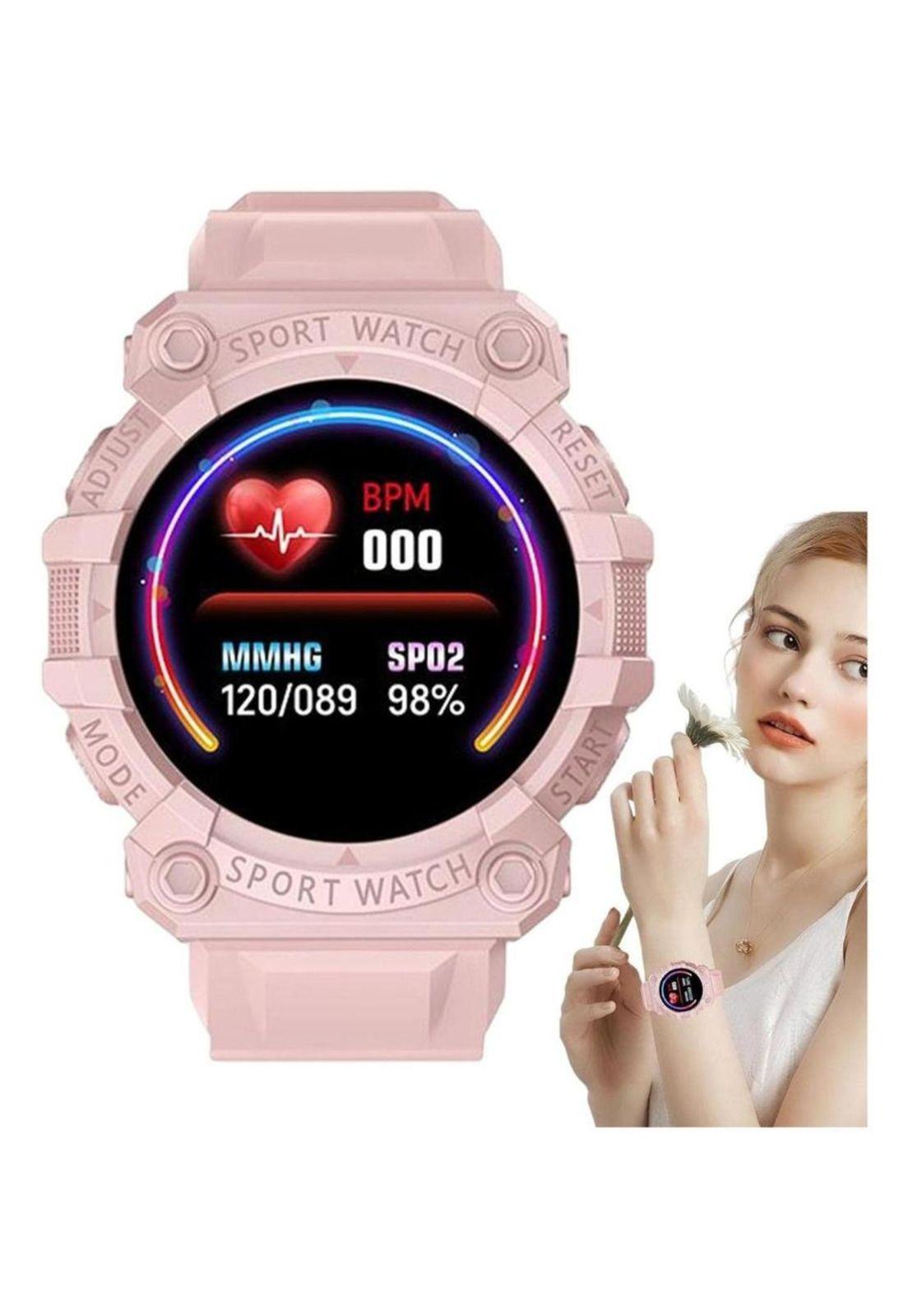 Reloj Smart Band Carga USB Deportivo Rosado-5