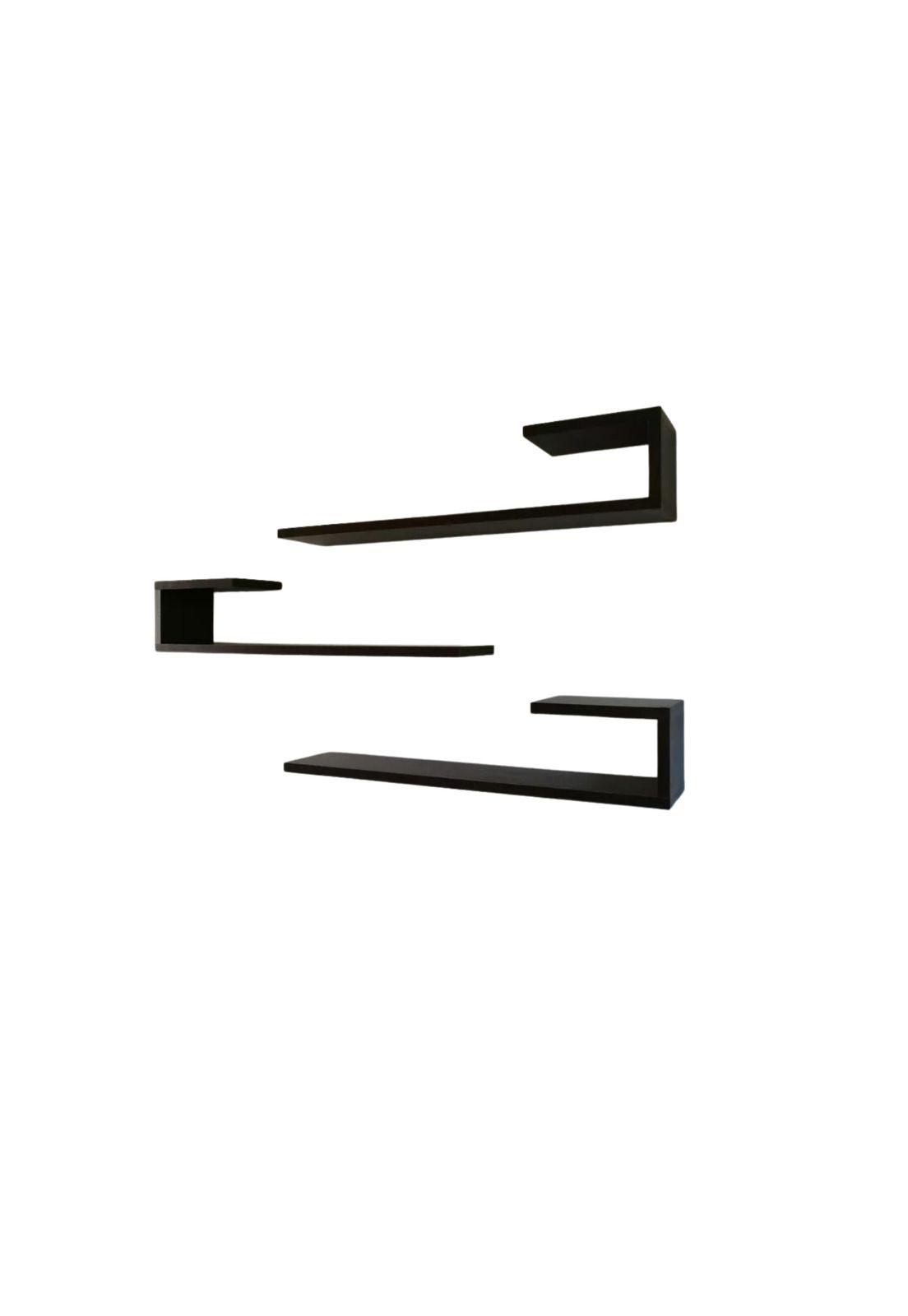 Juego Repisas Flotantes Madera Geo Café 95x45x15 CM-2