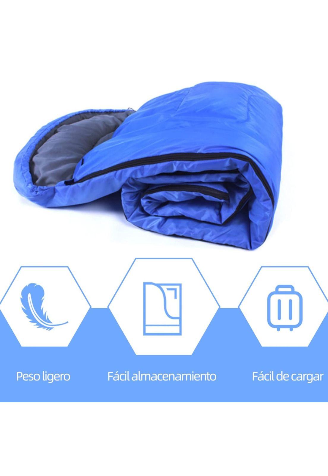 Saco Dormir Camping Individual Camping Adultos Azul-3