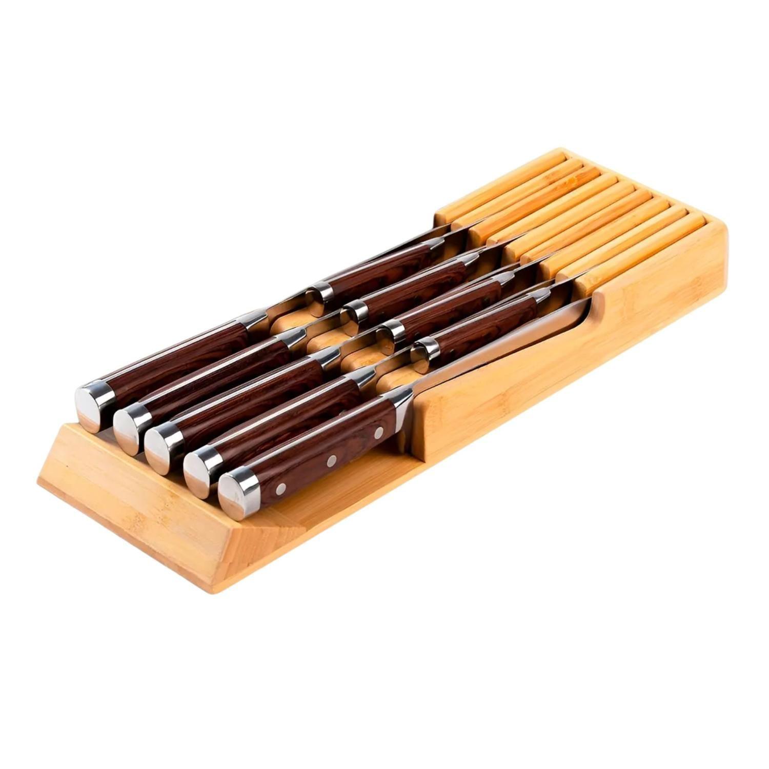 Soporte Organizador 9 Cuchillos 5,8x13x40,3 CM Bambú-2