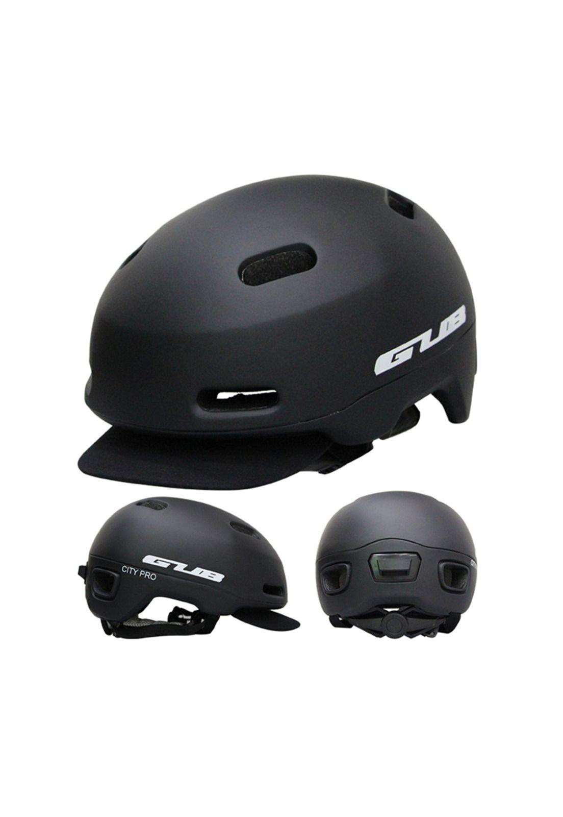 Casco Bicicleta City Visera Profesional M Negro-2