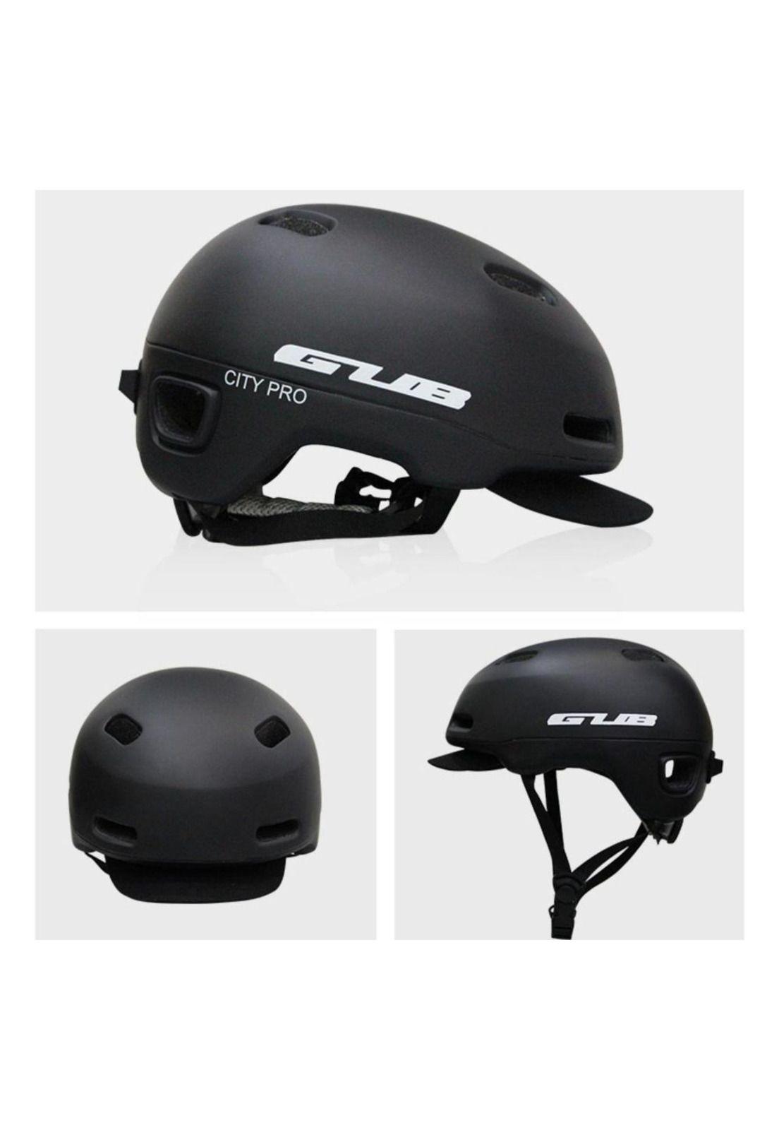 Casco Bicicleta City Visera Profesional M Negro-1