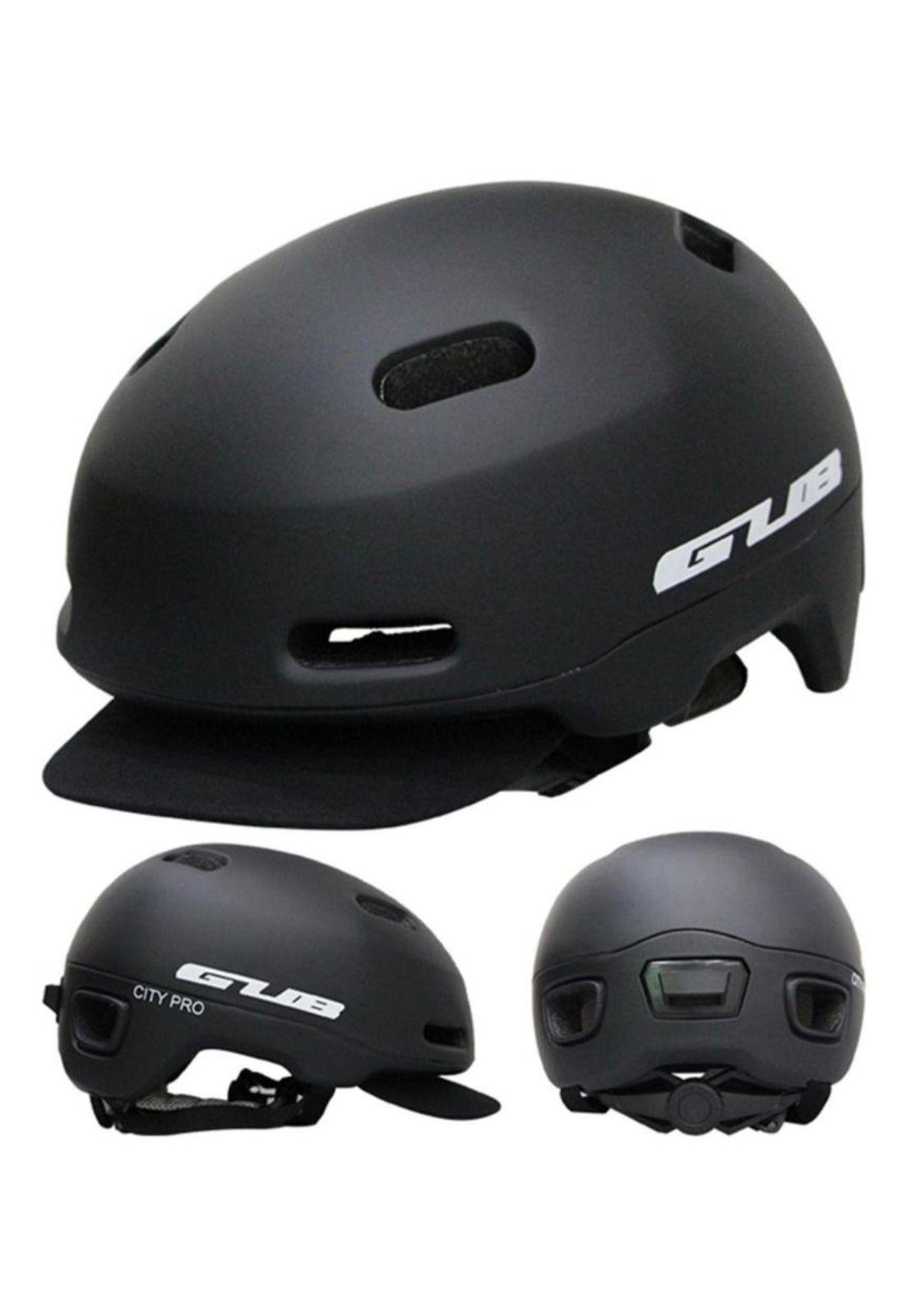 Casco Bicicleta City Visera Profesional M Negro-2